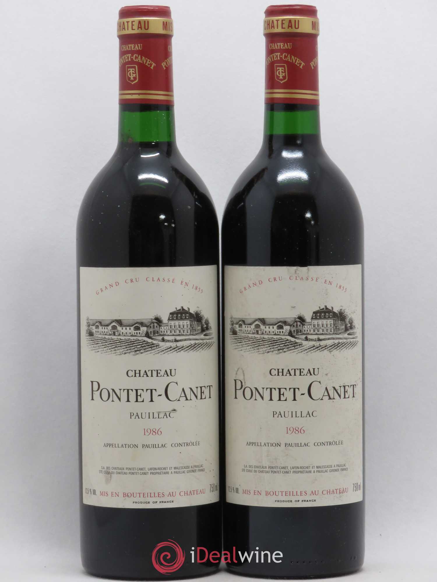 Château Pontet Canet 5ème Grand Cru Classé 1986 - Lot de 2 bouteilles - 0