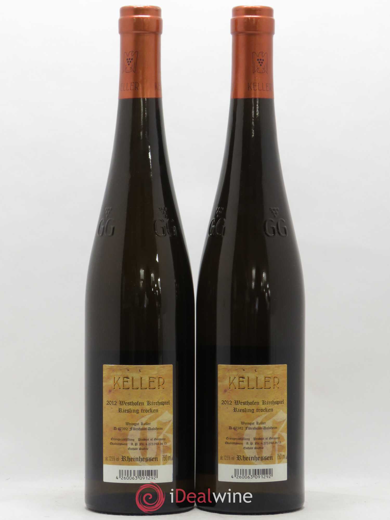 Riesling Trocken Westhofen Kirchspiel Keller 2012 - Lot de 2 bouteilles - 1