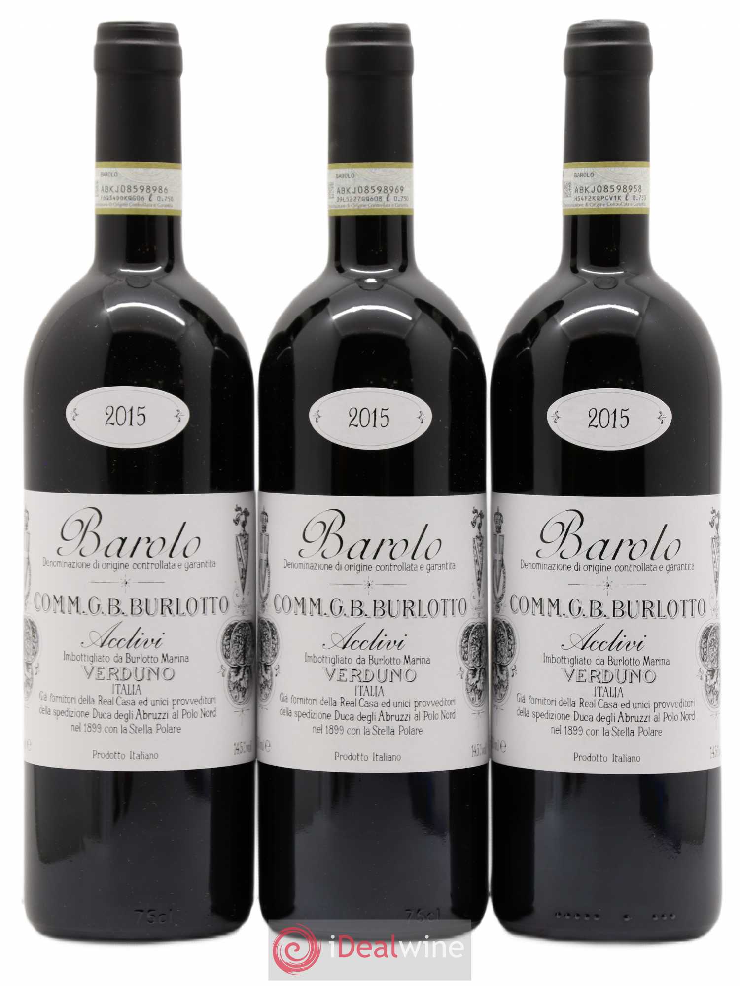 Barolo DOCG Acclivi Comm. Giovan Battista Burlotto 2015 - Lot de 3 bouteilles - 0