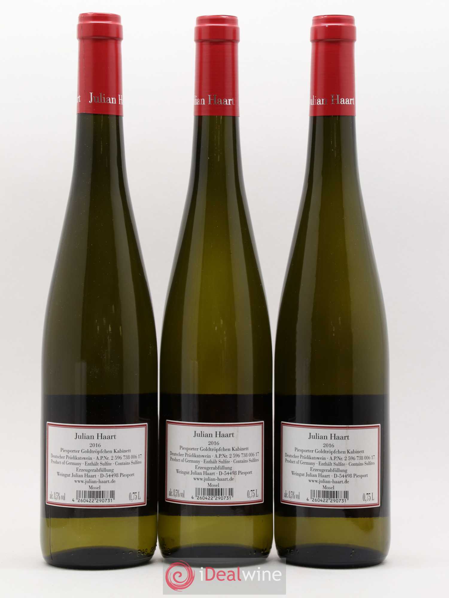 Allemagne Mosel-Saar Piesporter Goldtropfchen Kabinett J.Haart 2016 - Posten von 3 Flaschen - 1