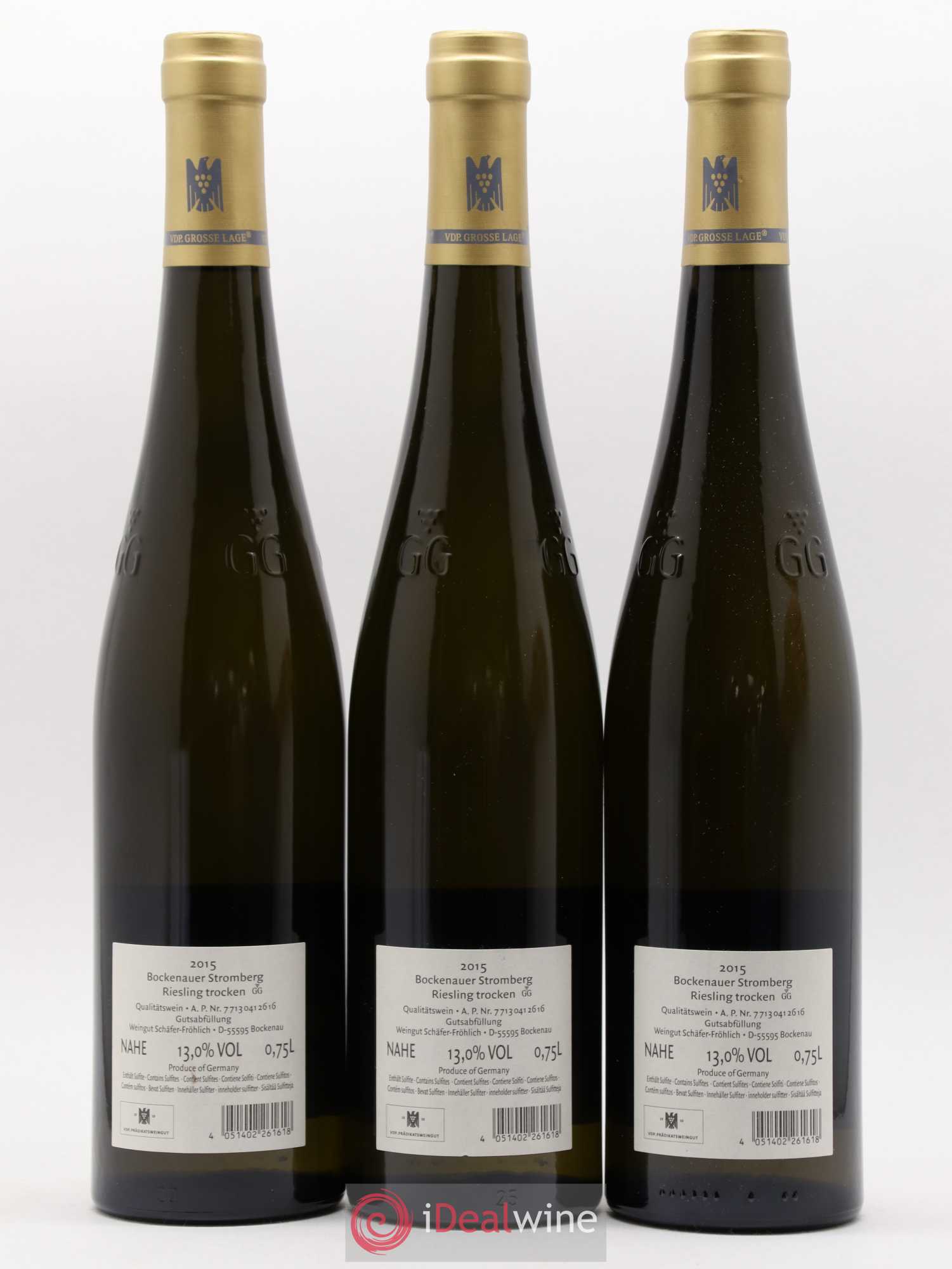 Allemagne Nahe Bockenauer Stromberg Riesling Trocken GG Weingut Schäfer-Fröhlich 2015 - Posten von 3 Flaschen - 1