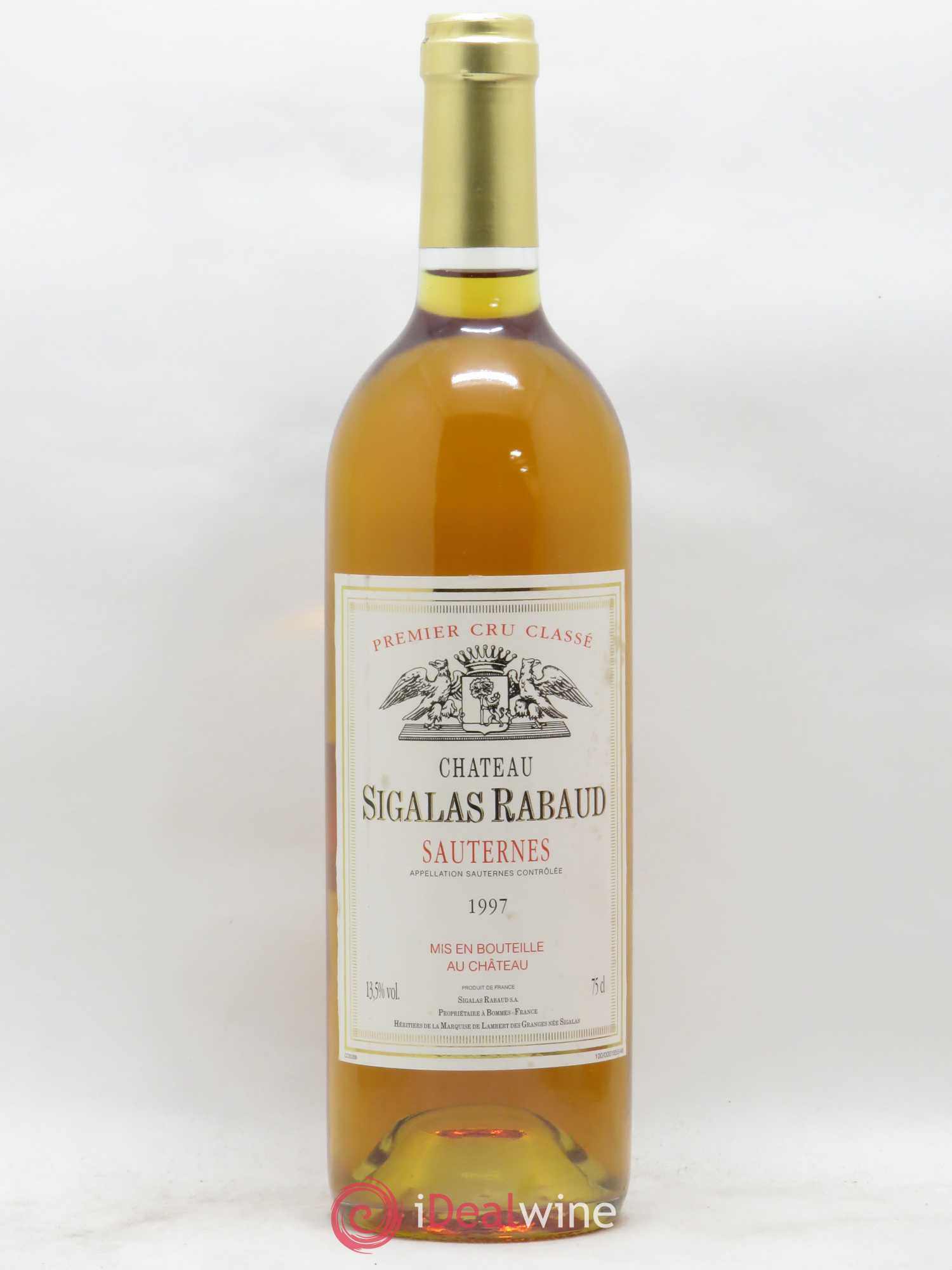 Château Sigalas Rabaud 1er Grand Cru Classé 1997 - Posten von 1 Flasche - 0