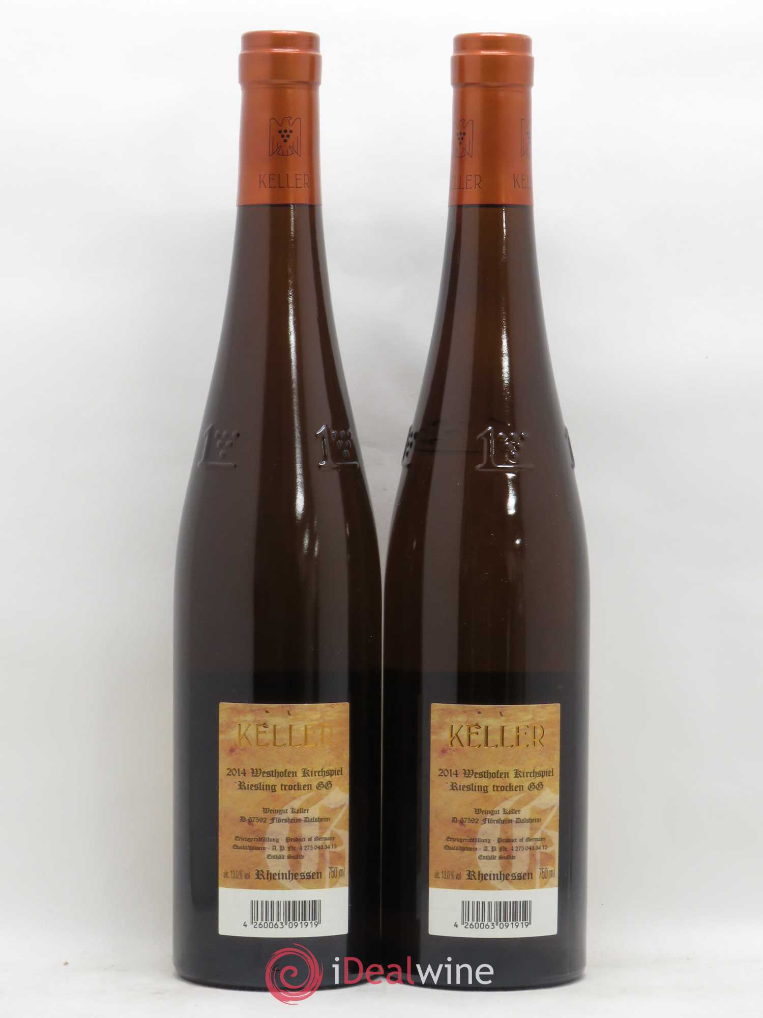 Riesling Trocken Westhofen Kirchspiel Keller 2014 - Lot de 2 bouteilles - 1