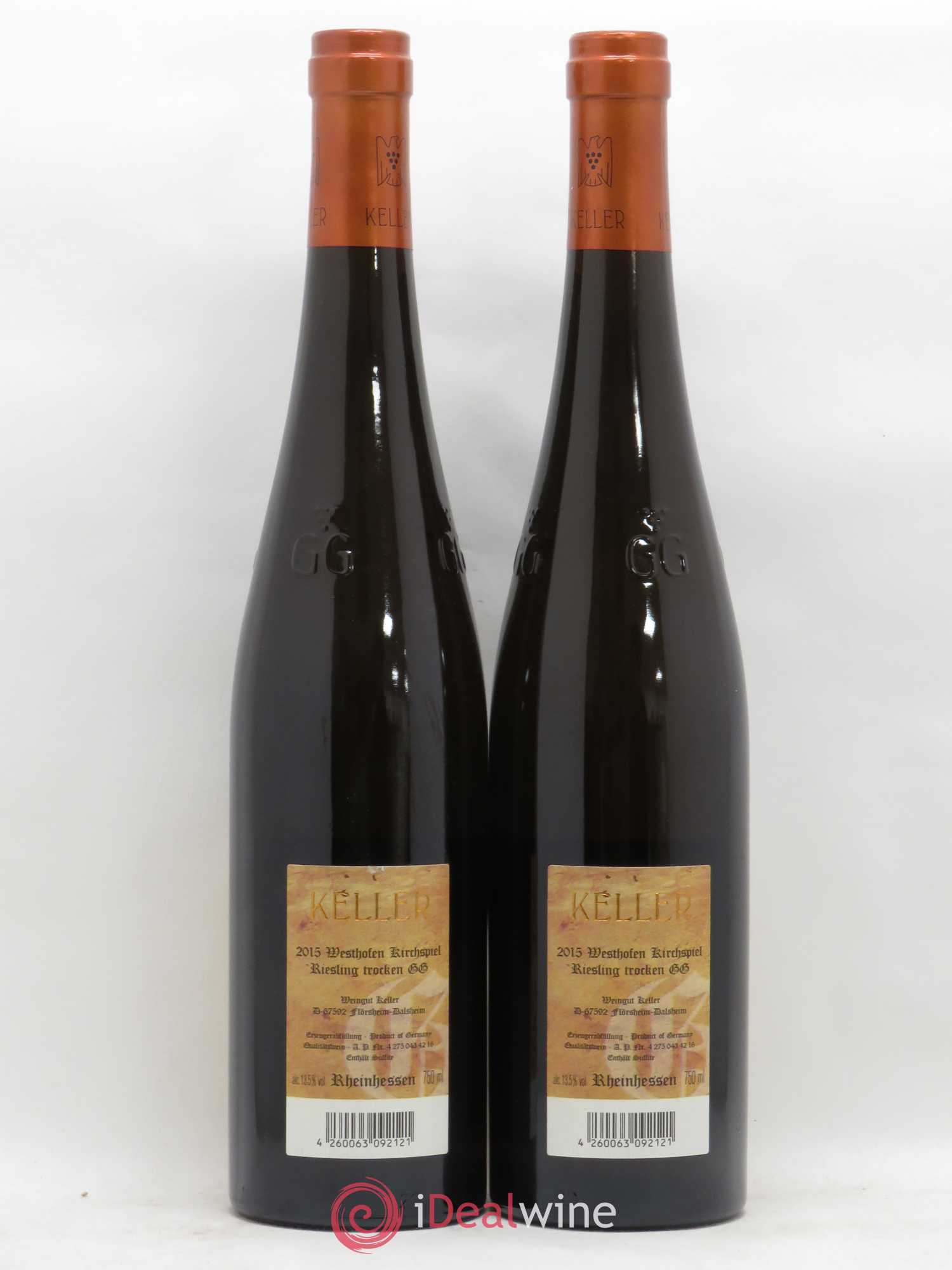Riesling Trocken Westhofen Kirchspiel Keller 2015 - Lot de 2 bouteilles - 1