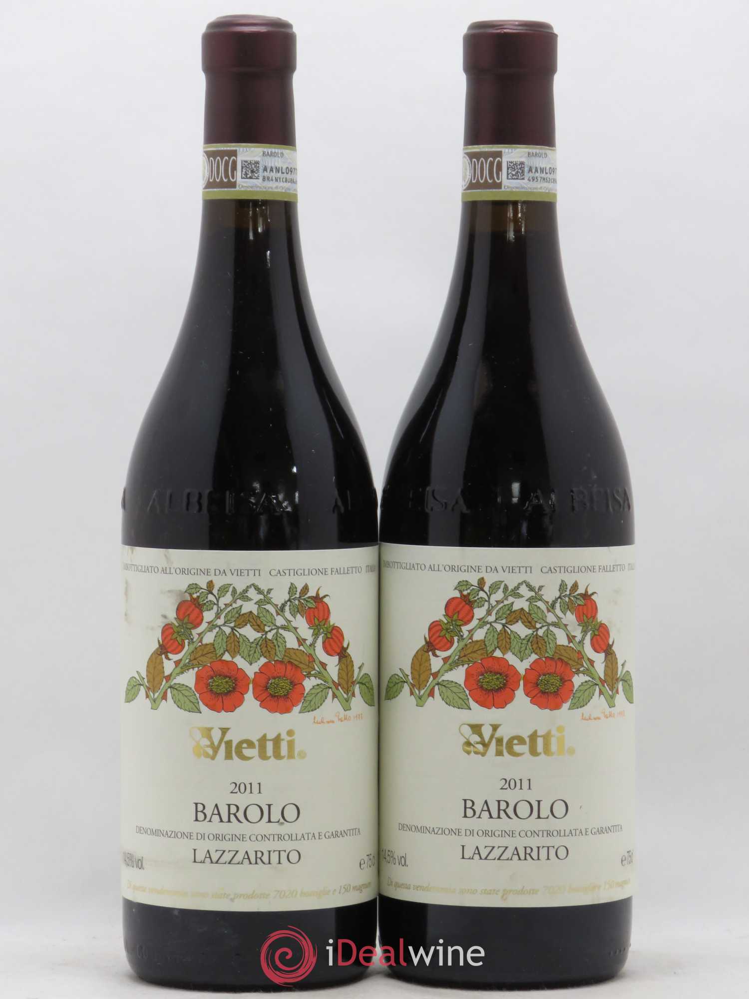 Barolo DOCG Lazzarito Vietti 2011 - Lot de 2 bouteilles - 0