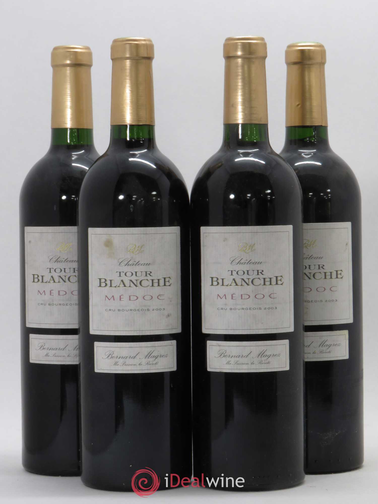 Château Tour Blanche Cru Bourgeois 2003 - Lot de 4 bouteilles - 0