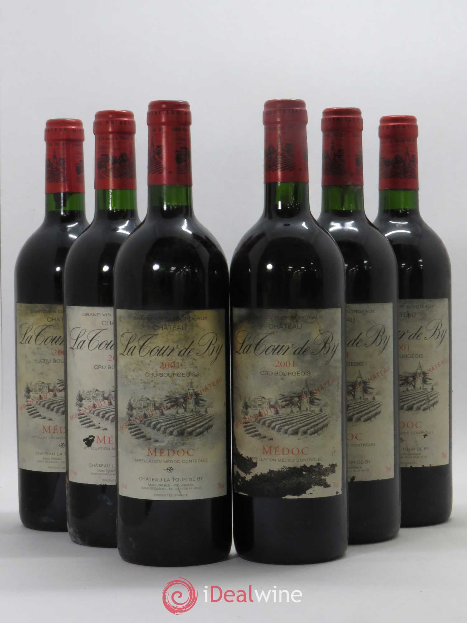Château La Tour de By Cru Bourgeois 2001 - Lot de 6 bouteilles - 0