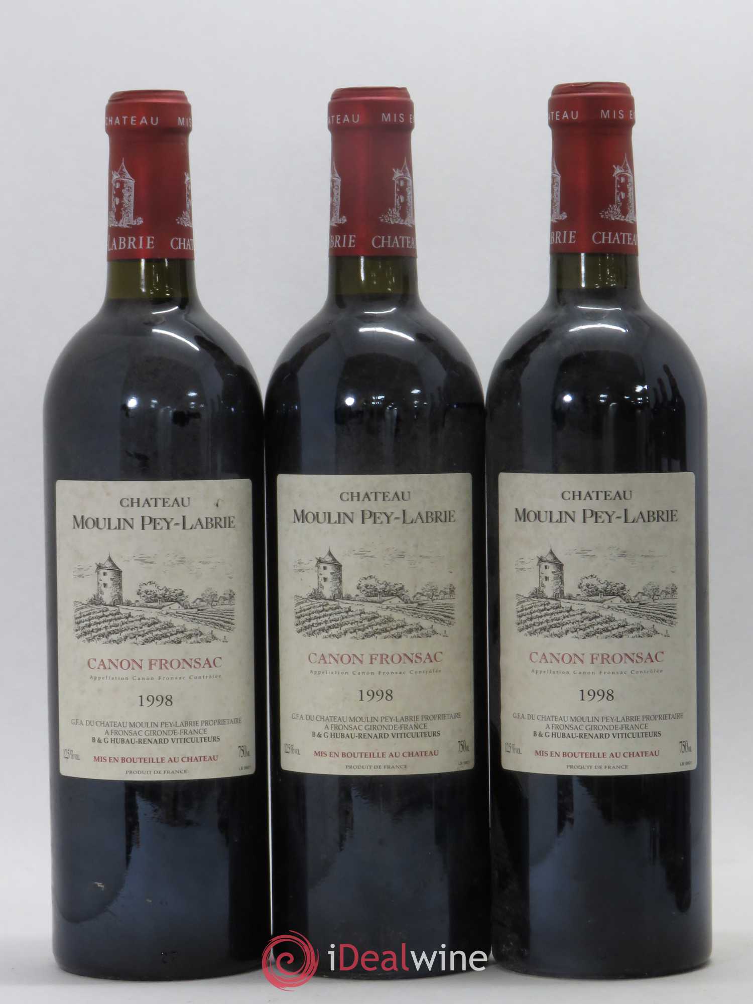 Château Moulin Pey-Labrie 1998 - Lot de 6 bouteilles - 1
