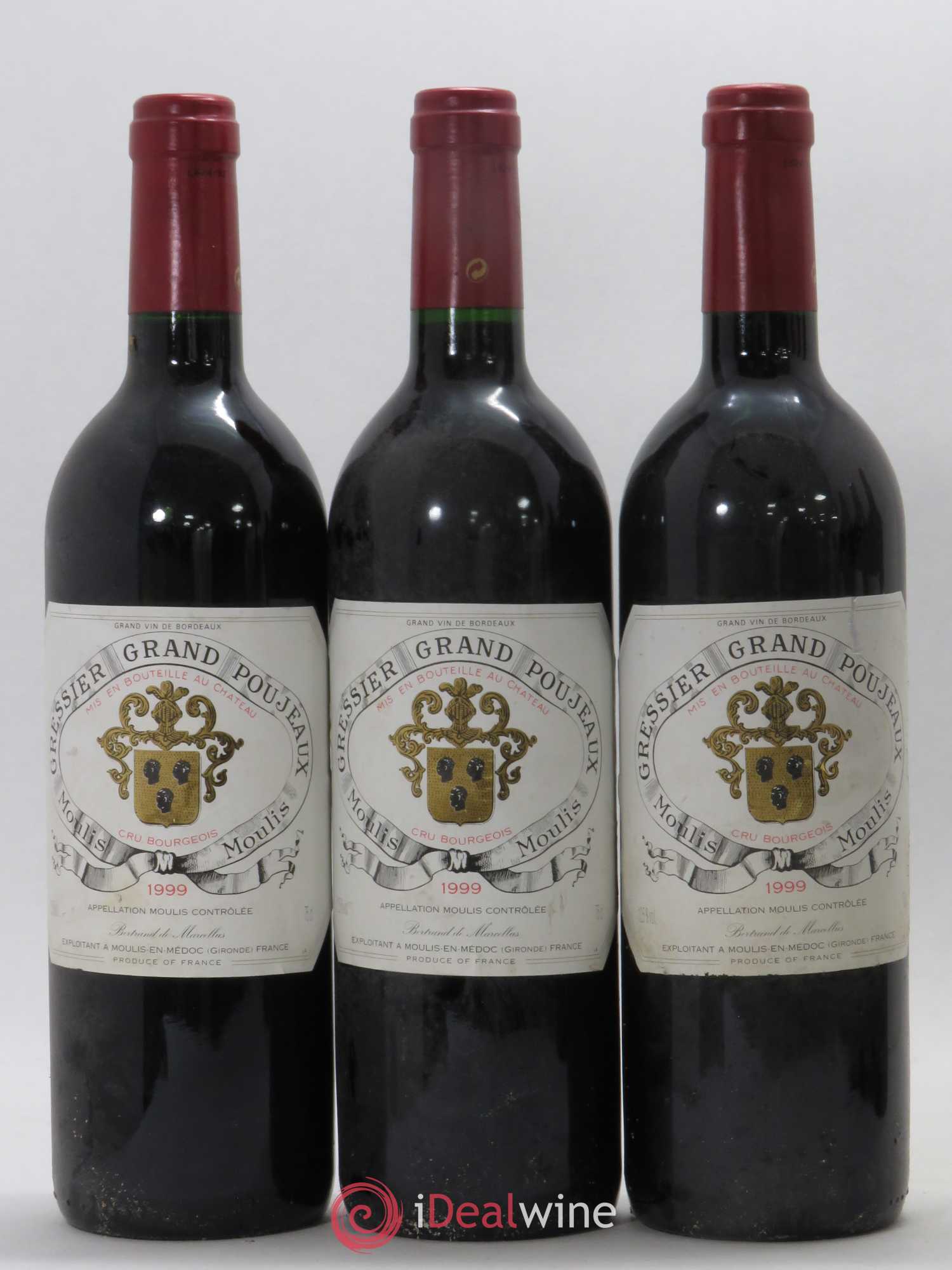 Château Gressier Grand Poujeaux Cru Bourgeois 1999 - Lot de 6 bouteilles - 1