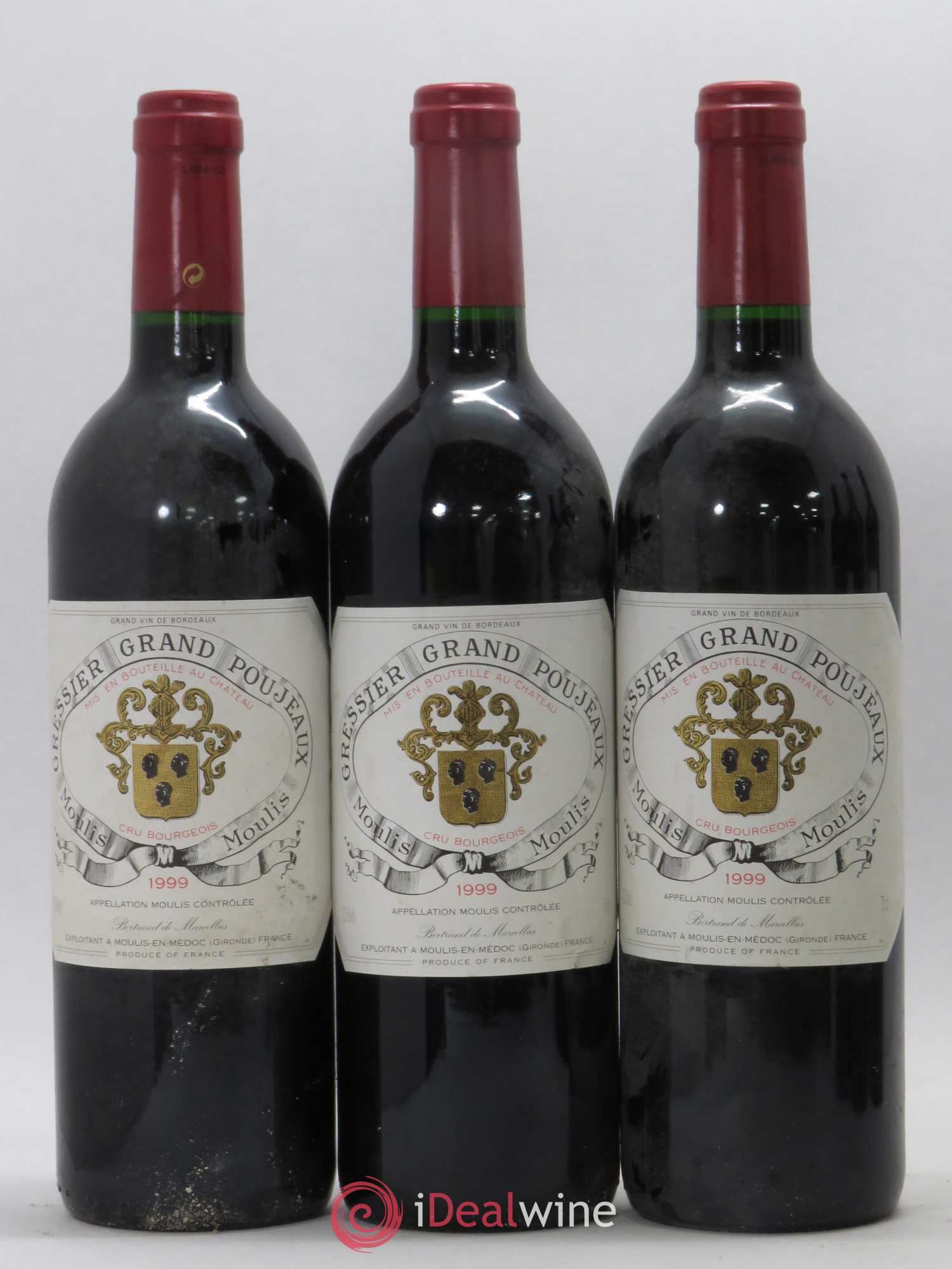 Château Gressier Grand Poujeaux Cru Bourgeois 1999 - Lot de 6 bouteilles - 1