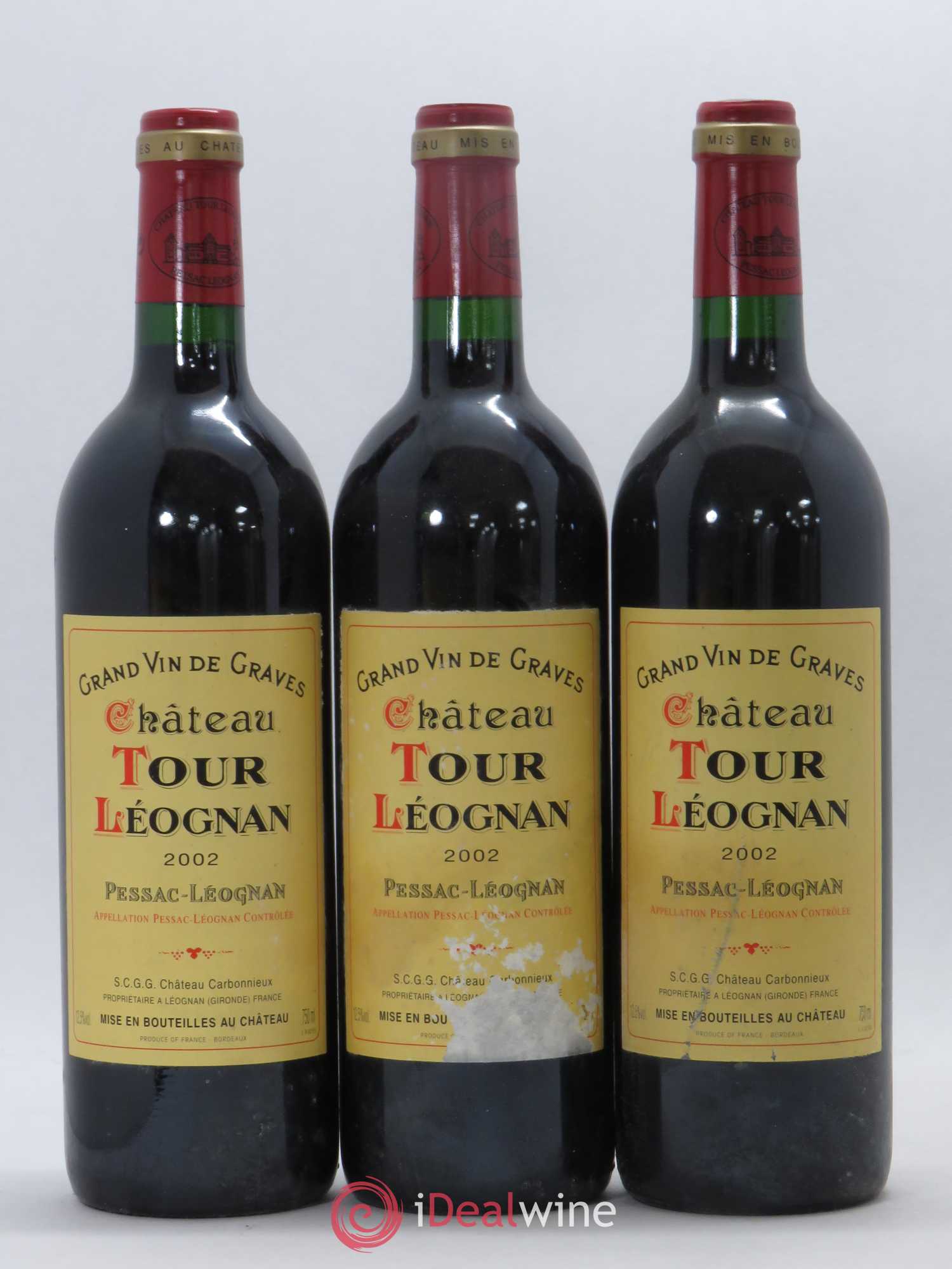 Château Tour Léognan 2002 - Lot de 3 bouteilles - 0