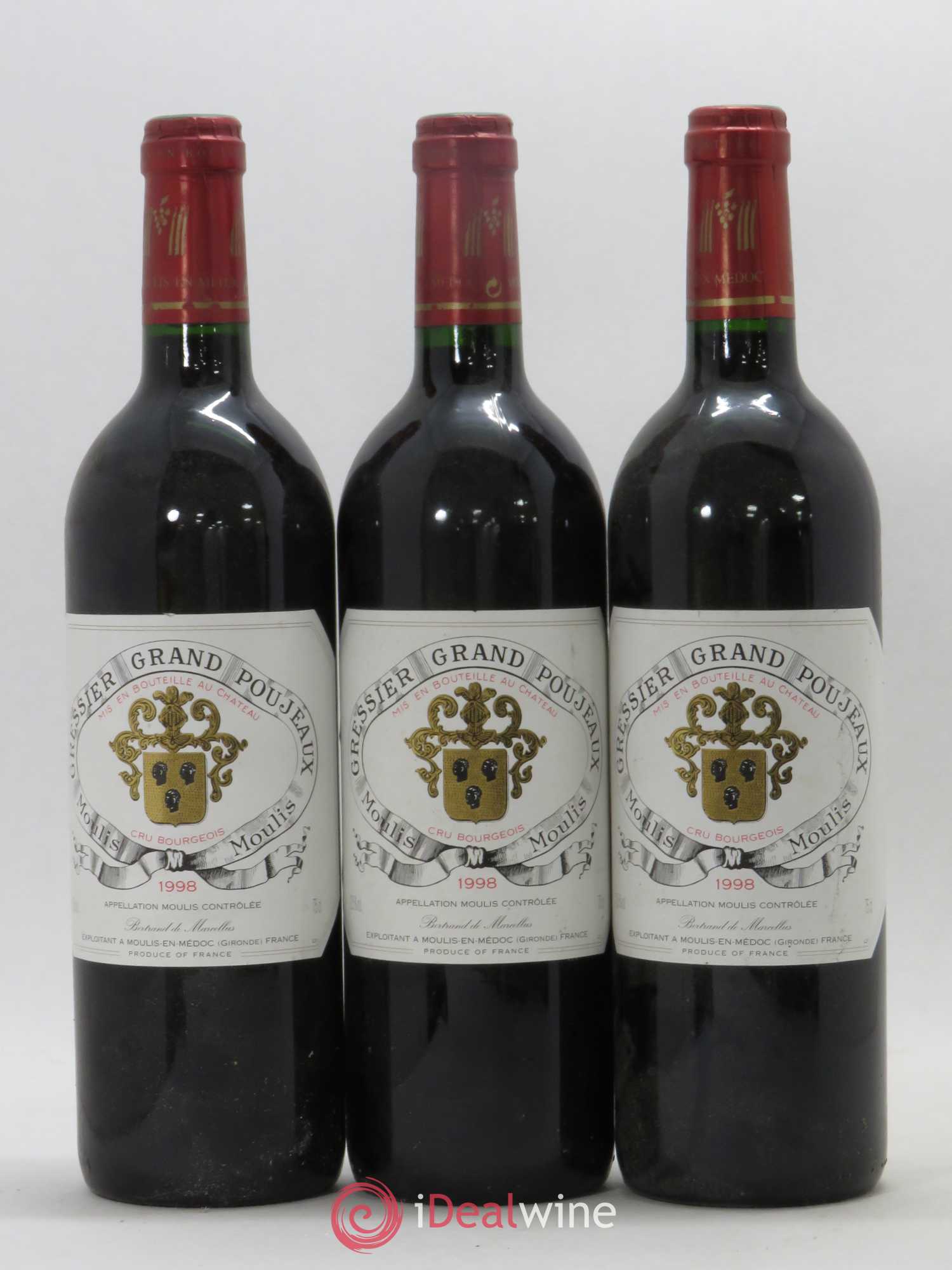 Château Gressier Grand Poujeaux Cru Bourgeois 1998 - Lot de 6 bouteilles - 2