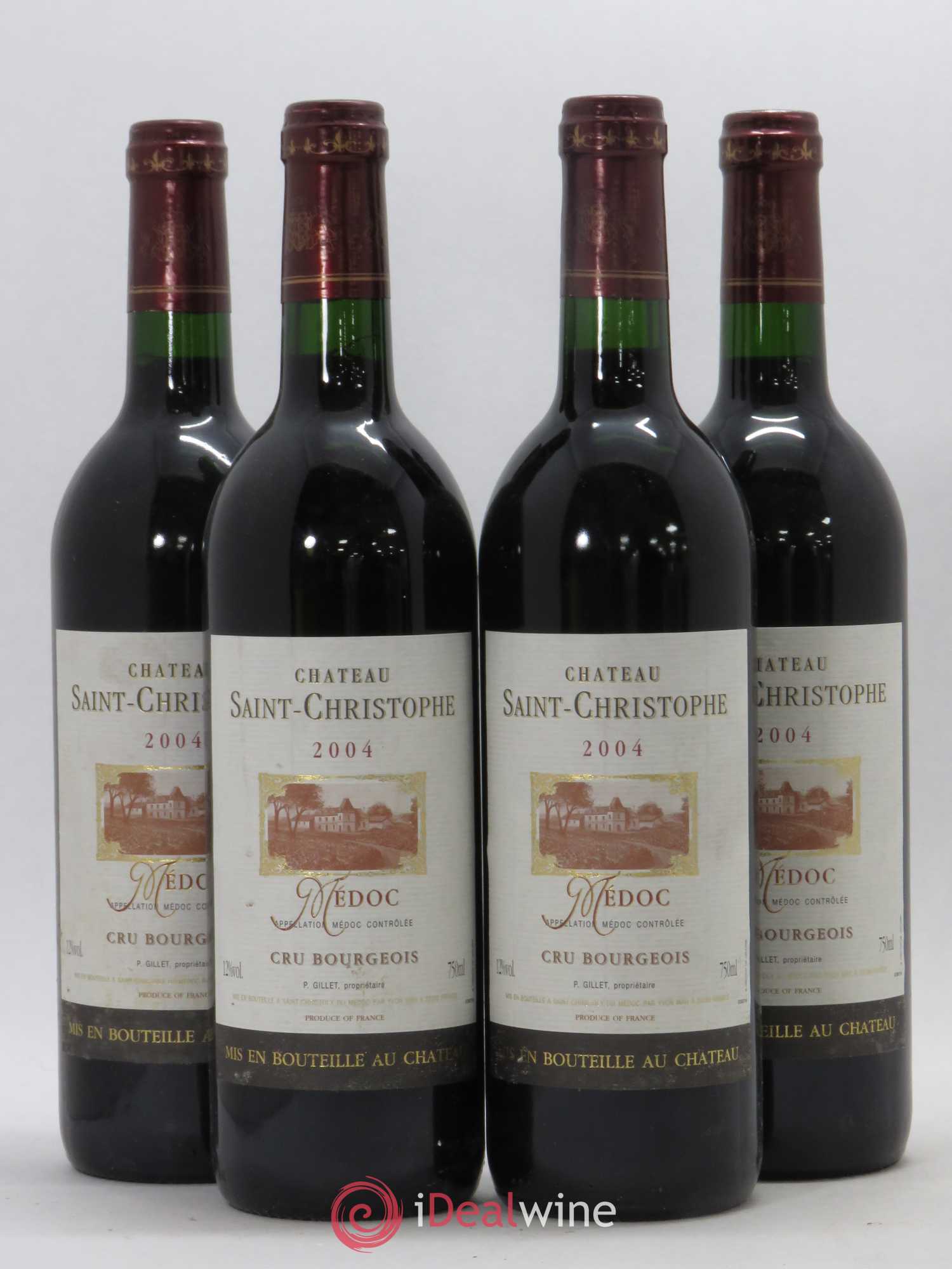 Médoc Château Saint Christophe 2004 - Lot de 4 bouteilles - 0