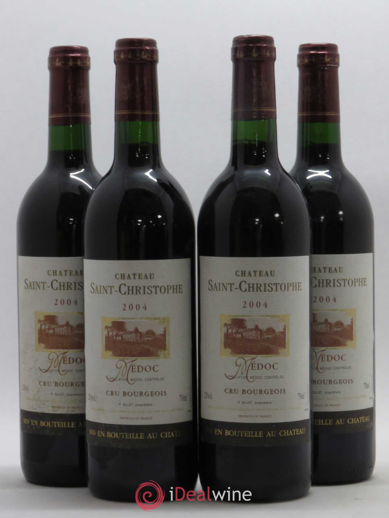 Médoc Château Saint Christophe 2004 - Lot de 4 bouteilles - 0
