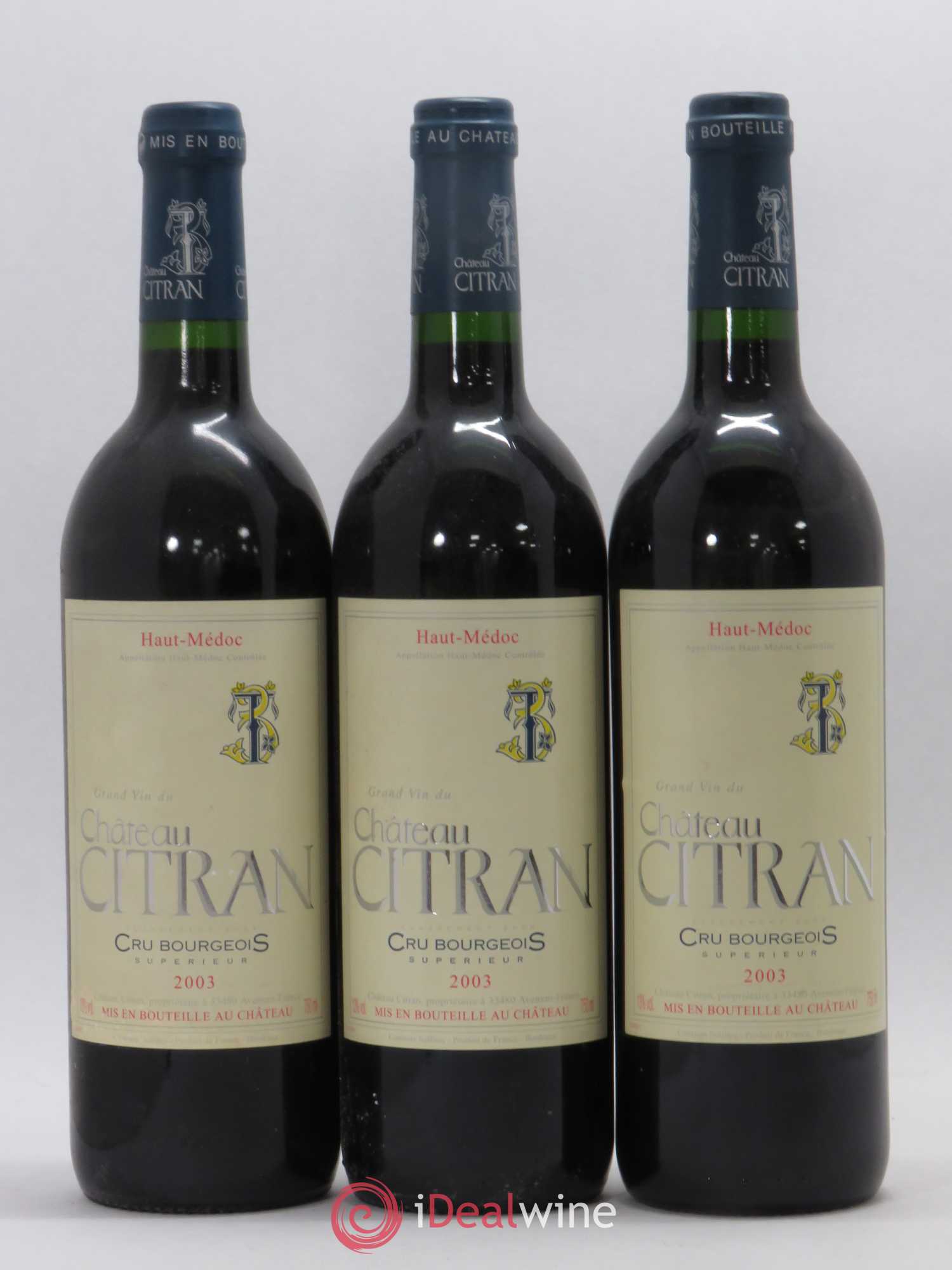 Château Citran Cru Bourgeois 2003 - Lot de 3 bouteilles - 0