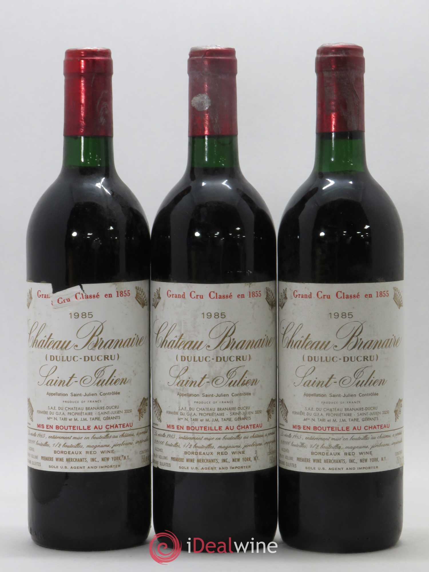 Château Branaire Ducru 4ème Grand Cru Classé 1985 - Lot de 3 bouteilles - 0