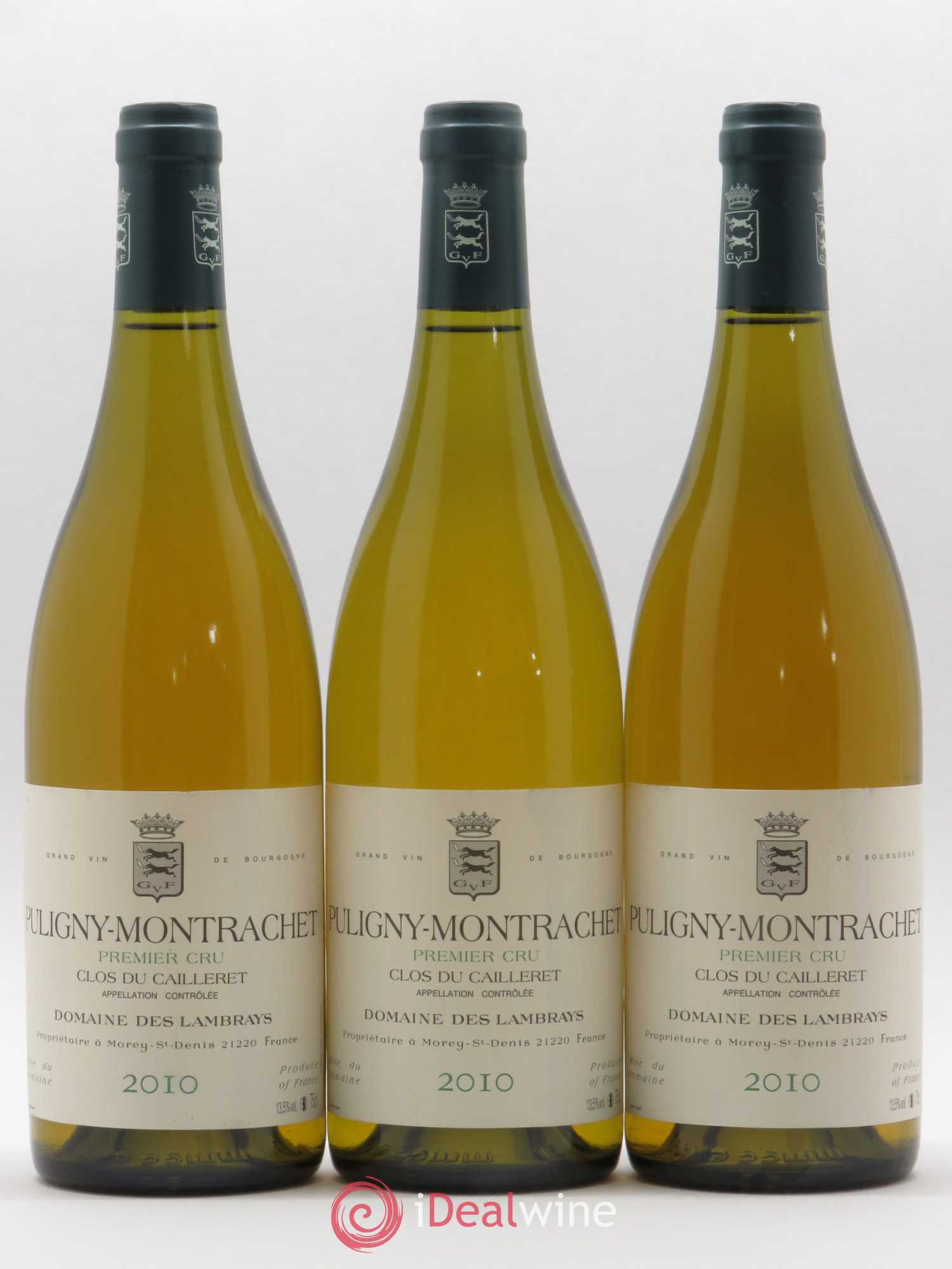 Puligny-Montrachet 1er Cru Clos du Cailleret Domaine des Lambrays 2010 - Lot de 3 bouteilles - 0