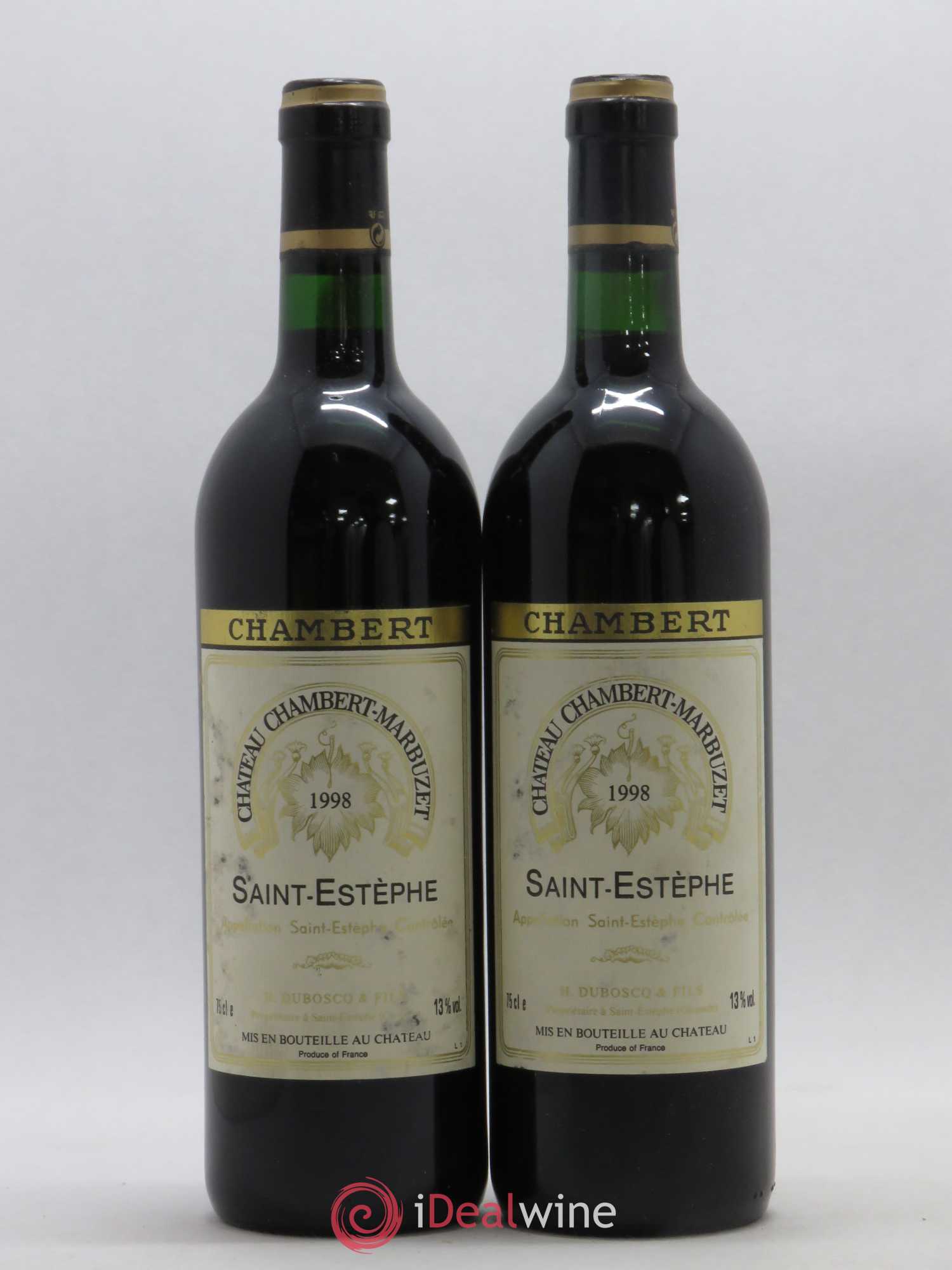 Château Chambert-Marbuzet Cru Bourgeois 1998 - Lot de 2 bouteilles - 0