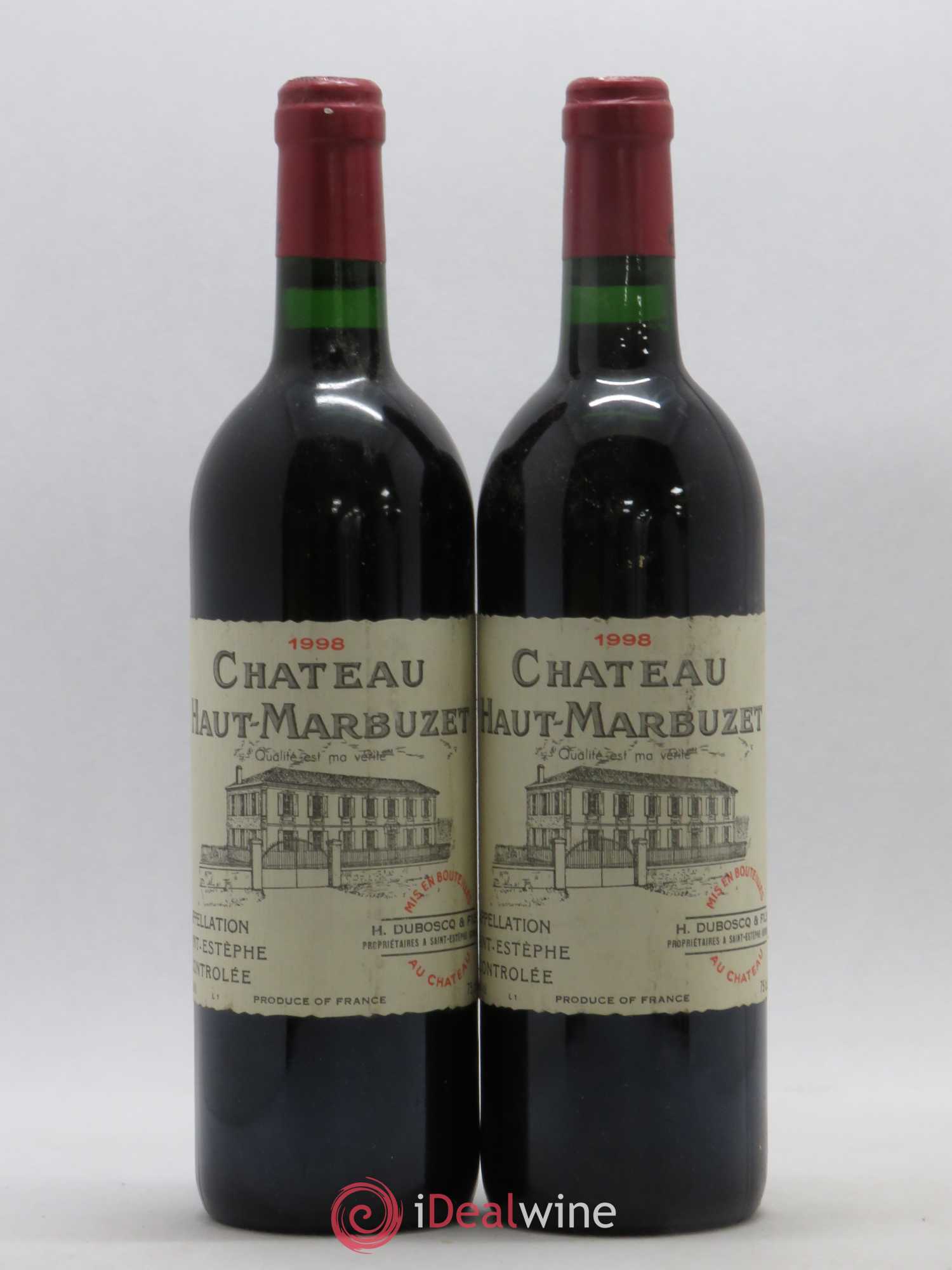 Château Haut Marbuzet 1998 - Lot de 2 bouteilles - 0
