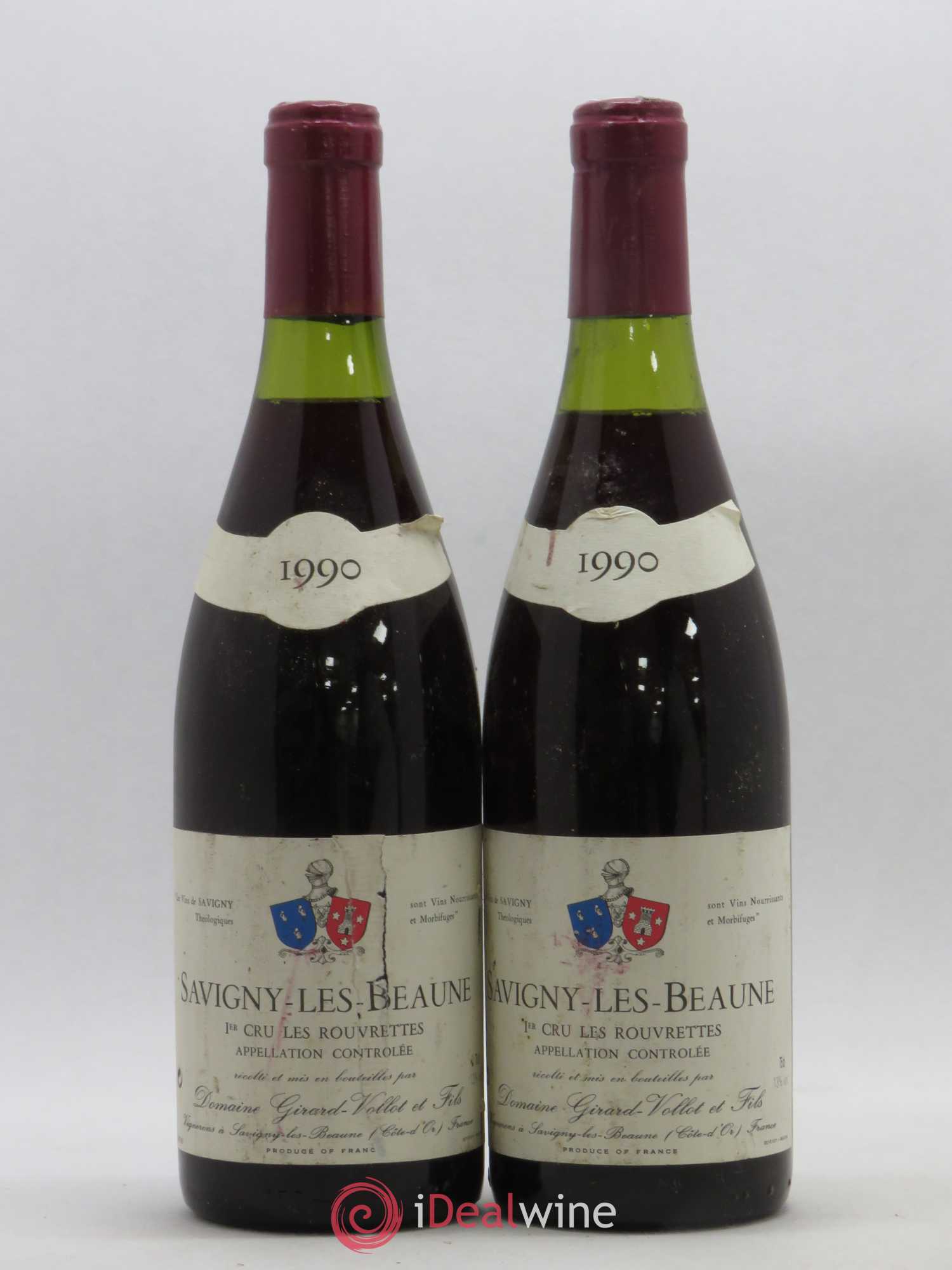 Savigny-lès-Beaune 1er Cru Les Rouvrettes Domaine Girard Vollot 1990 - Posten von 2 Flaschen - 0