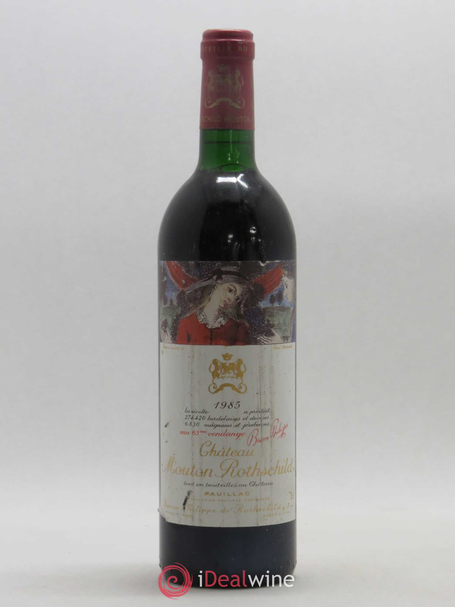 Château Mouton Rothschild 1er Grand Cru Classé 1985 - Lot de 1 bouteille - 0
