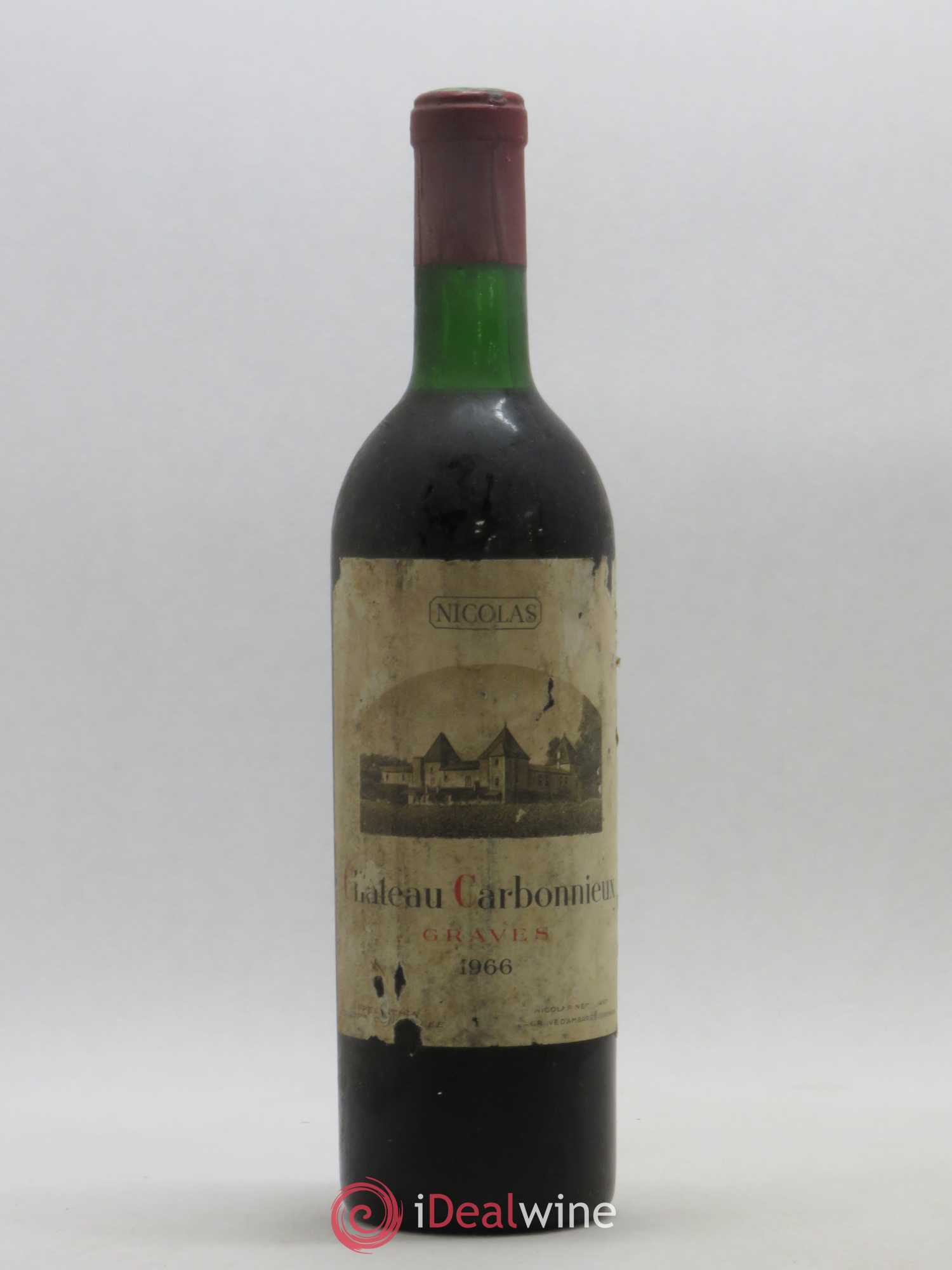 Château Carbonnieux Cru Classé de Graves Nicolas 1966 - Lot de 1 bouteille - 0