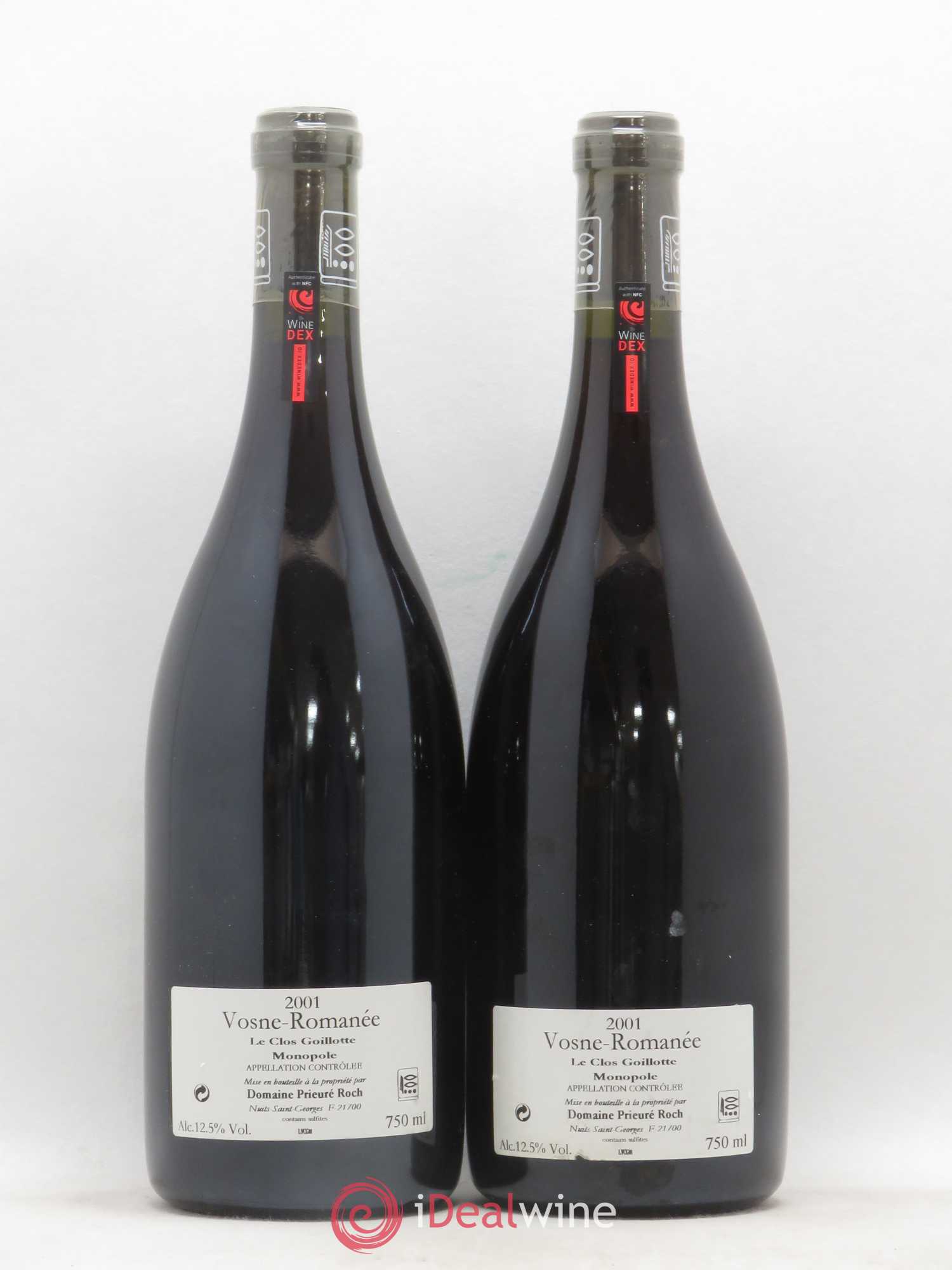 Vosne-Romanée Le Clos Goillotte Prieuré Roch 2001 - Lot de 2 bouteilles - 1