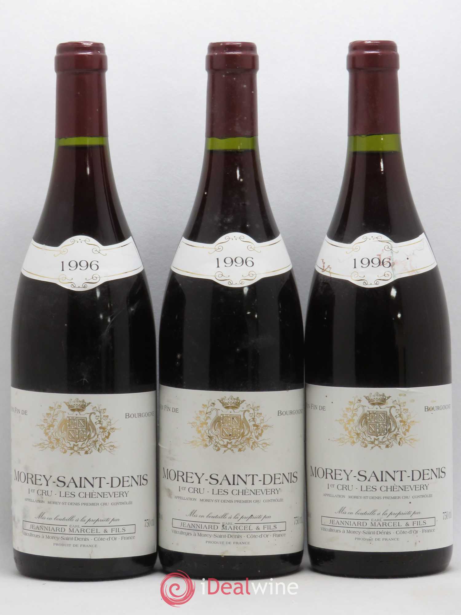 Morey-Saint-Denis 1er Cru Les Chènevery Jeanniard 1996 - Lot de 3 bouteilles - 0