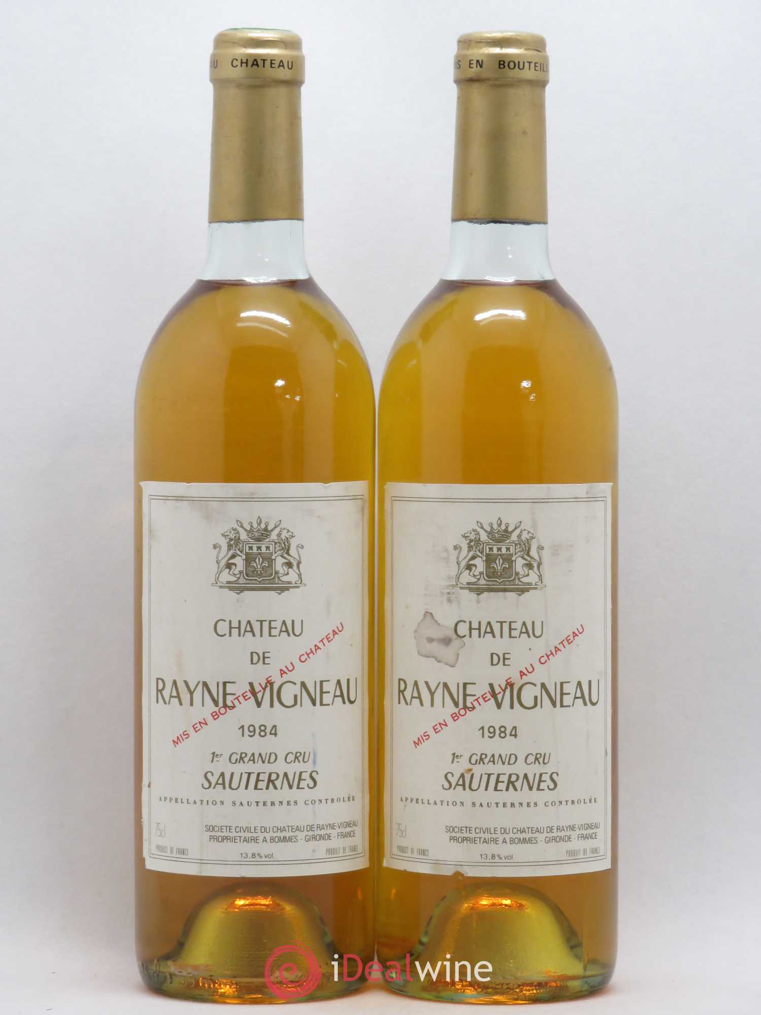 Château de Rayne Vigneau 1er Grand Cru Classé 1984 - Lotto di 2 bottiglie - 0