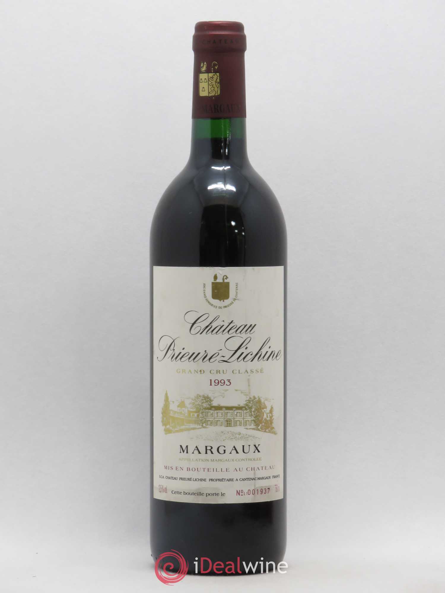 Château Prieuré Lichine 4ème Grand Cru Classé 1993 - Lot de 1 bouteille - 0