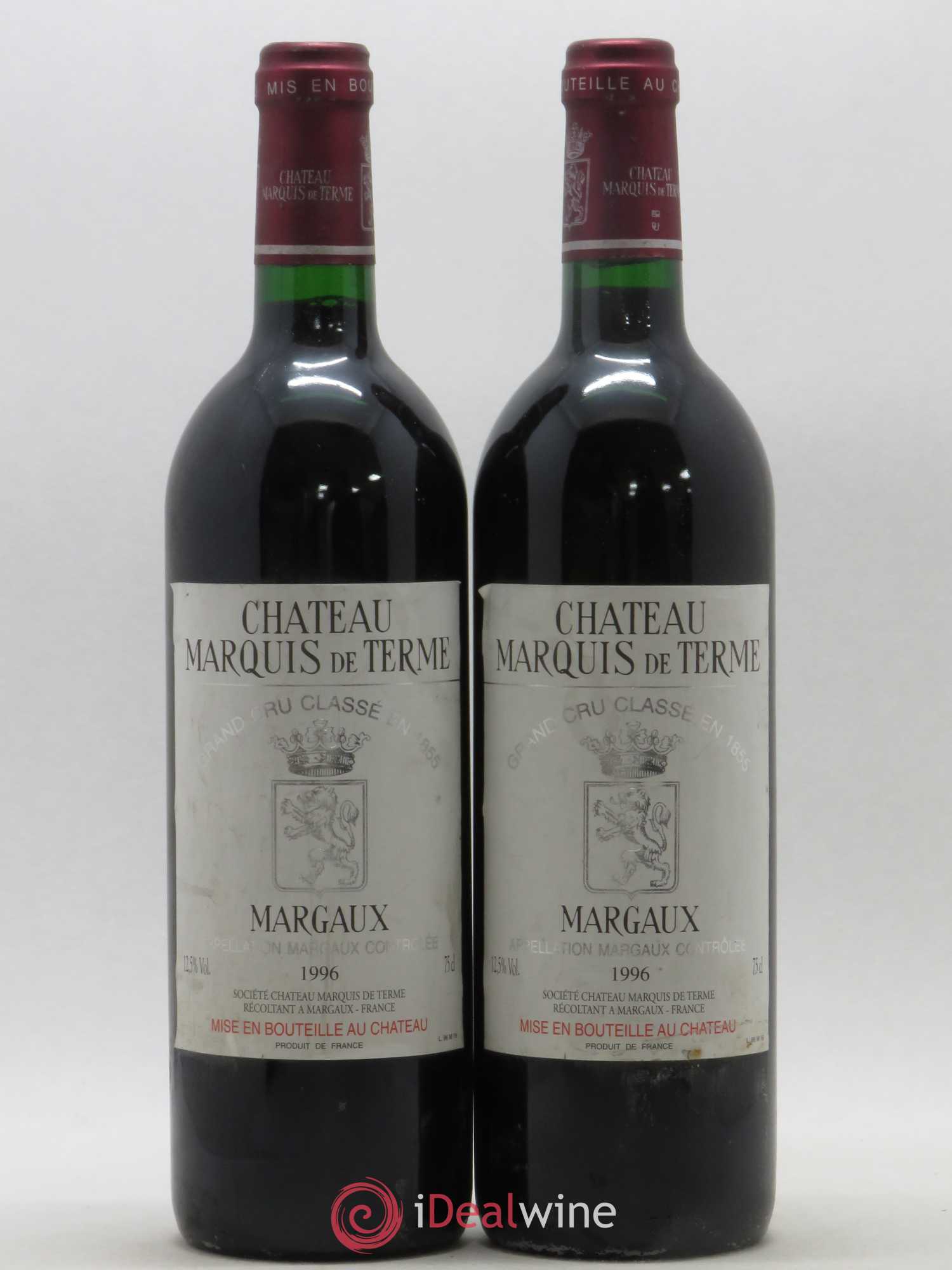 Château Marquis de Terme 4ème Grand Cru Classé 1996 - Lot de 2 bouteilles - 0