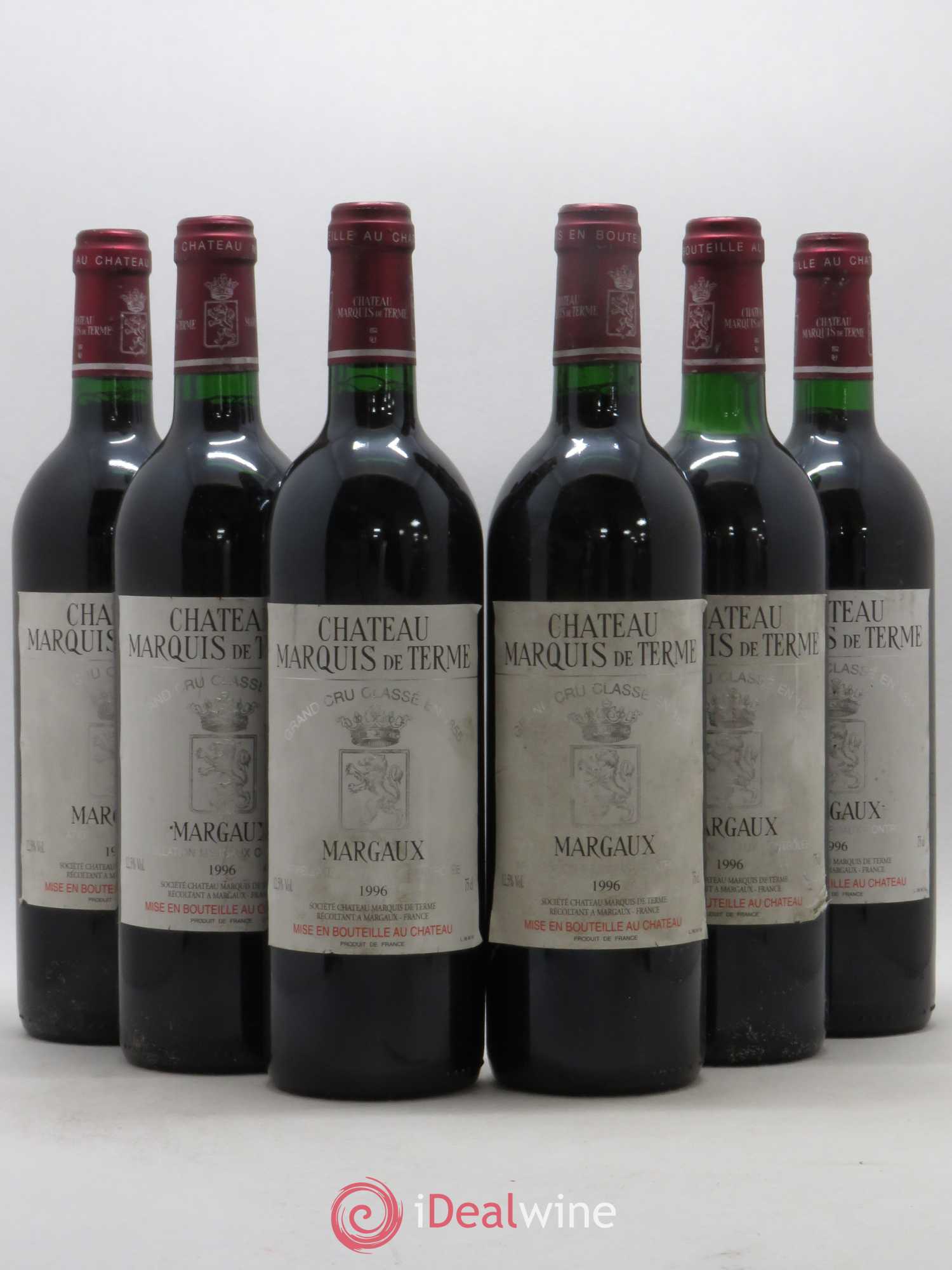 Château Marquis de Terme 4ème Grand Cru Classé 1996 - Lot de 6 bouteilles - 0