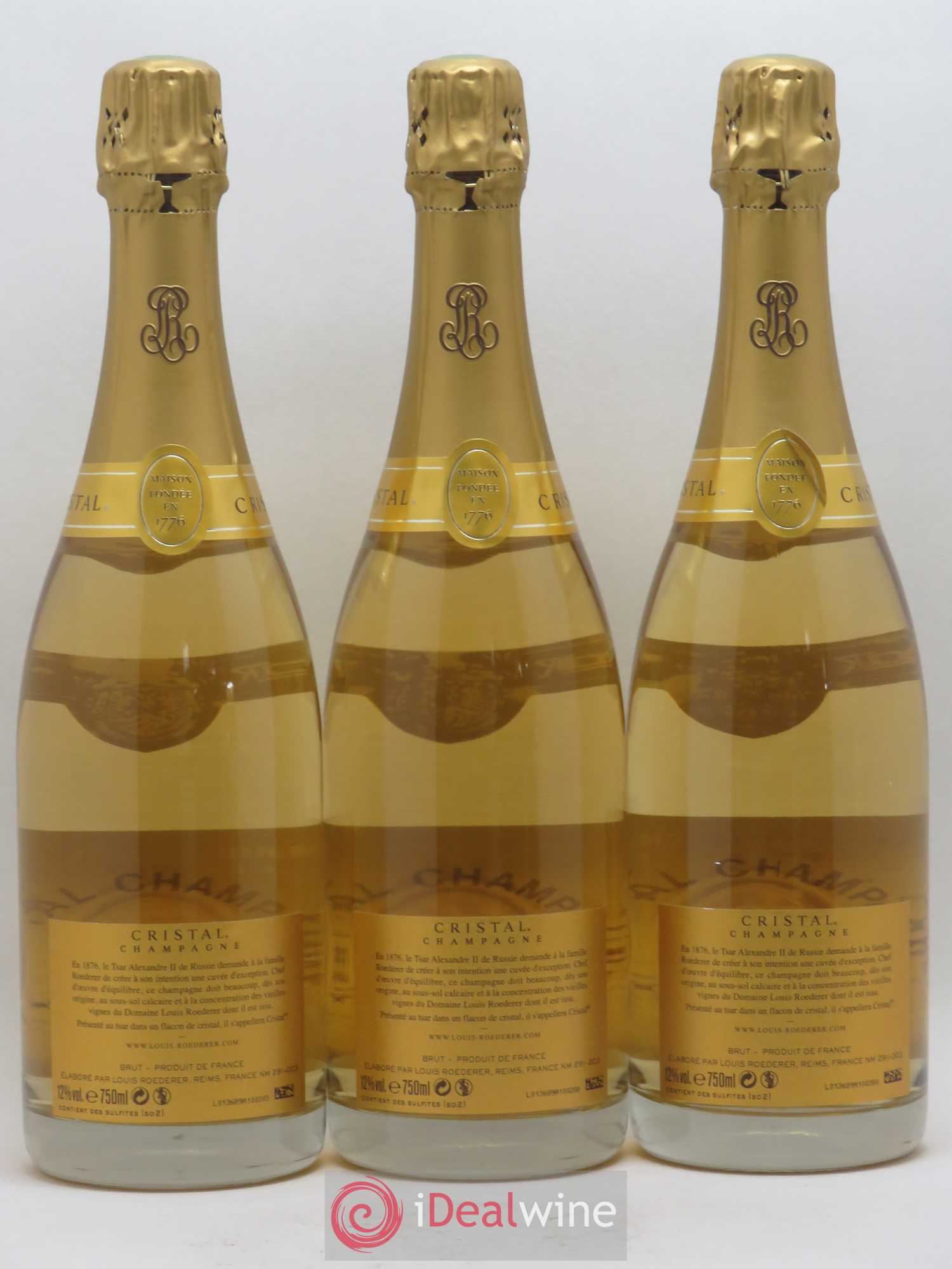 Cristal Louis Roederer 2012 - Lot de 3 bouteilles - 1