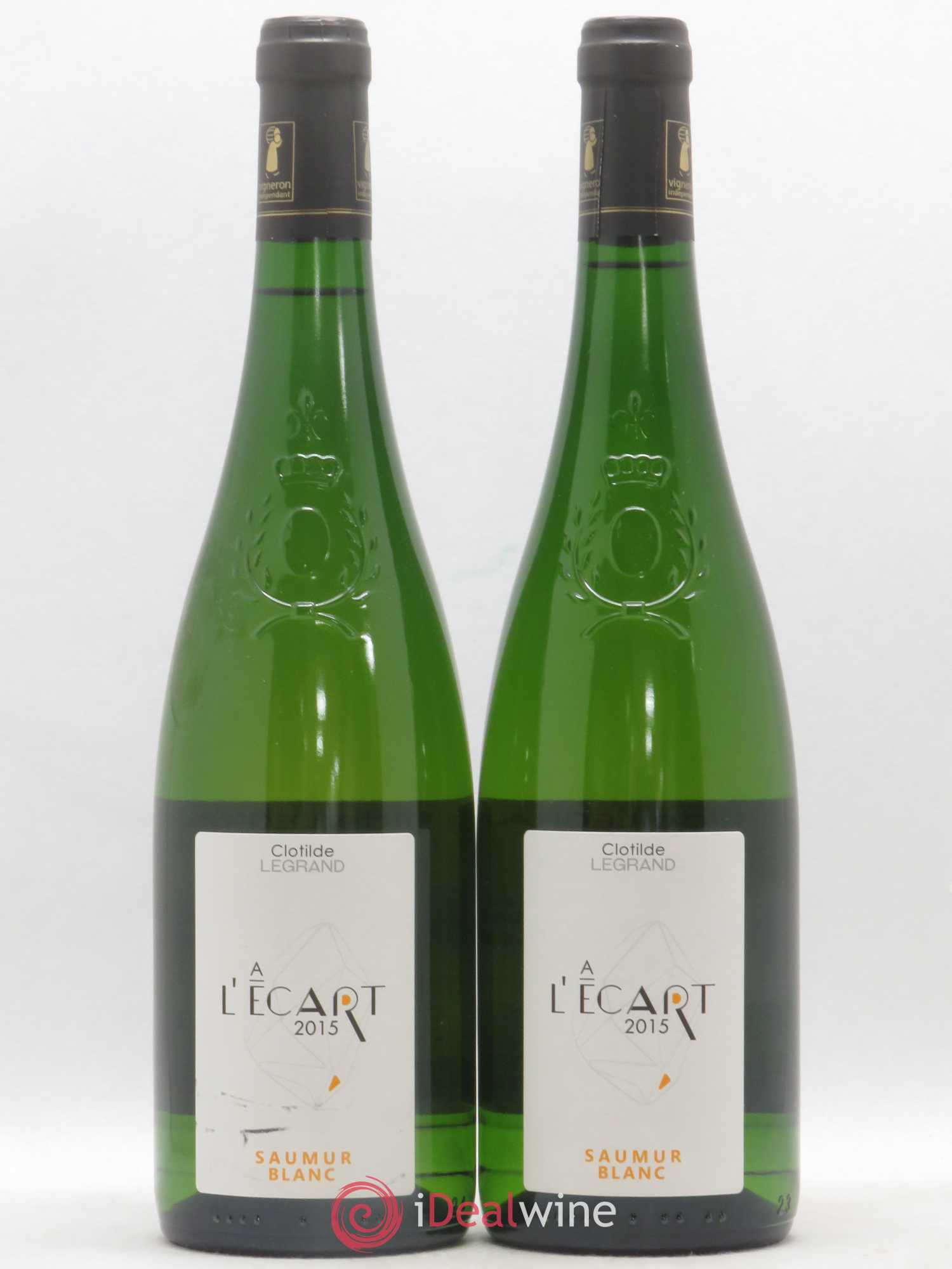 Saumur A L'écart Clotilde Legrand (anciennement René-Noël Legrand) (sans prix de réserve) 2015 - Lot de 2 bouteilles - 0