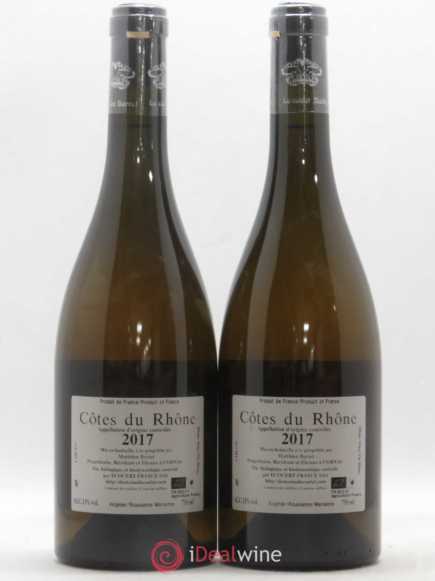 Côtes-du-Rhône Brise Cailloux Coulet (Domaine du) - Matthieu Barret 2018 - Lot de 2 bouteilles - 1