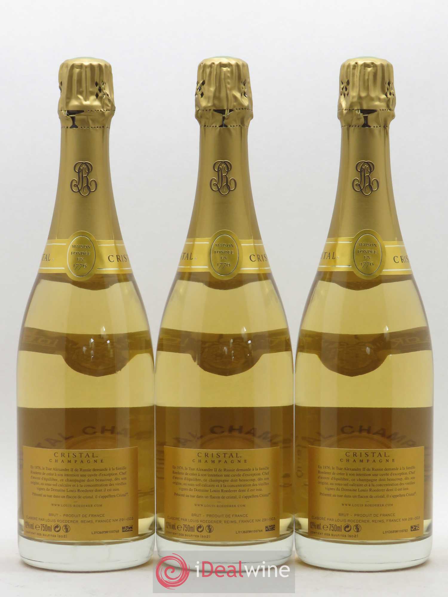 Cristal Louis Roederer 2012 - Lot de 3 bouteilles - 1