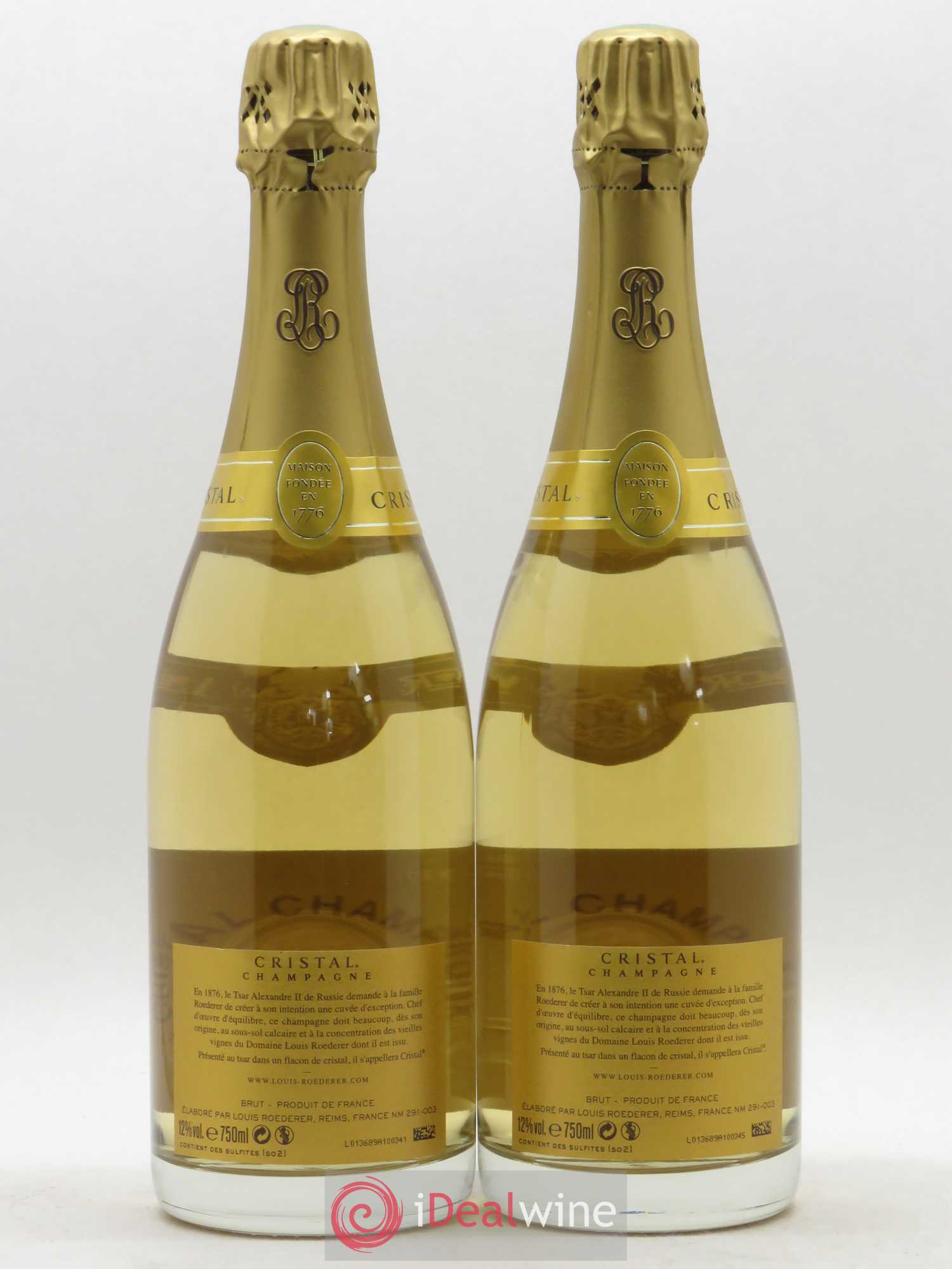 Cristal Louis Roederer 2012 - Lot de 2 bouteilles - 1