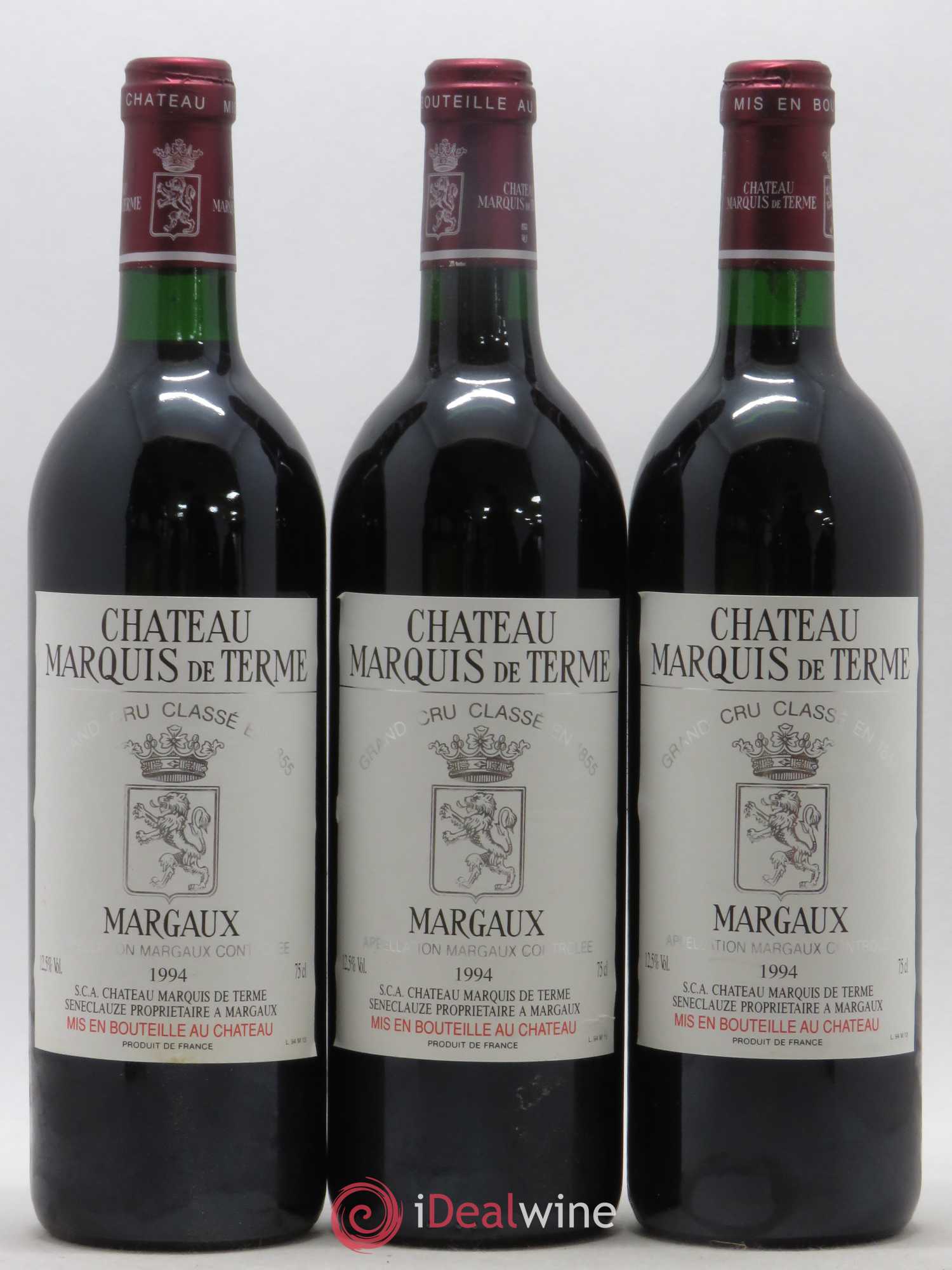 Château Marquis de Terme 4ème Grand Cru Classé 1994 - Lot de 12 bouteilles - 1