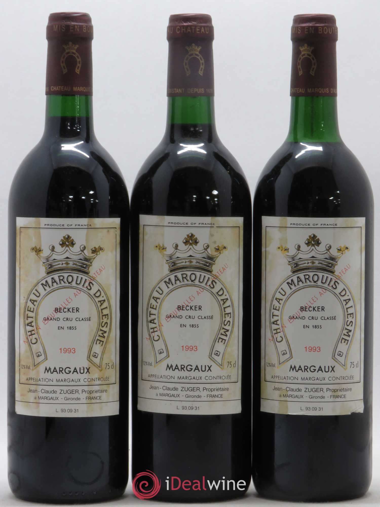 Château Marquis d'Alesme 1993 - Lot de 12 bouteilles - 2
