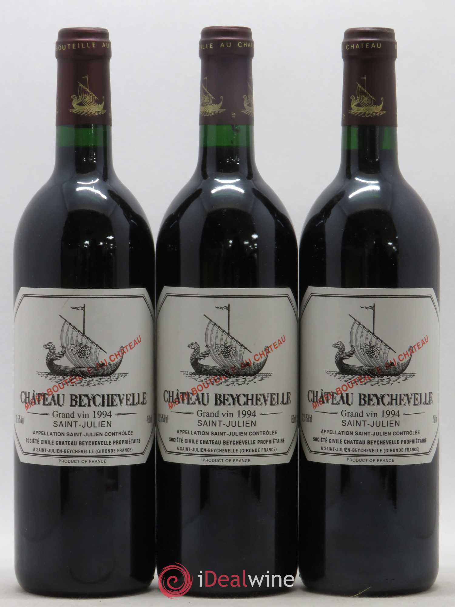 Château Beychevelle 4ème Grand Cru Classé 1994 - Lot de 3 bouteilles - 0