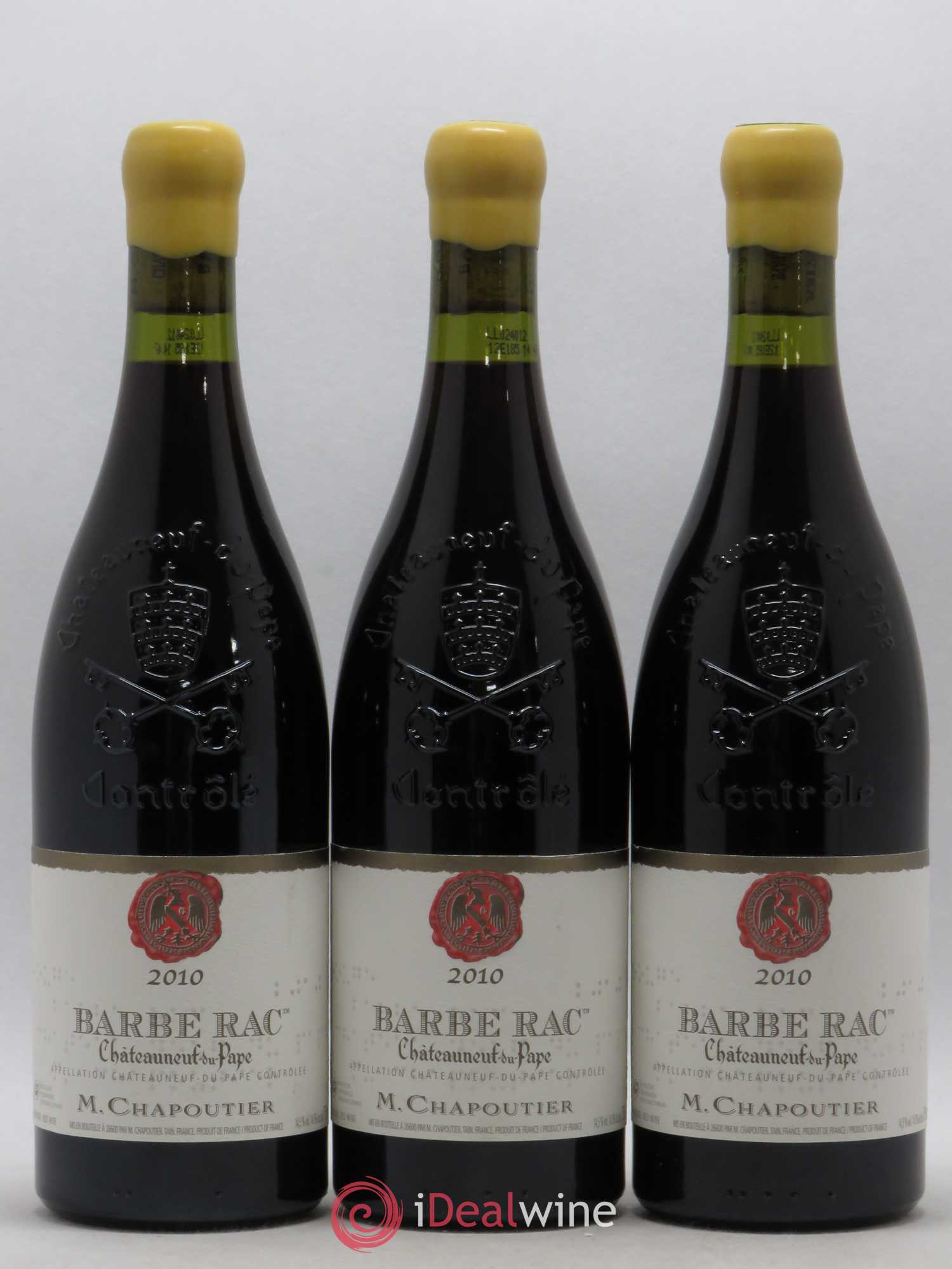 Châteauneuf-du-Pape Barbe Rac Chapoutier 2010 - Lot de 3 bouteilles - 0