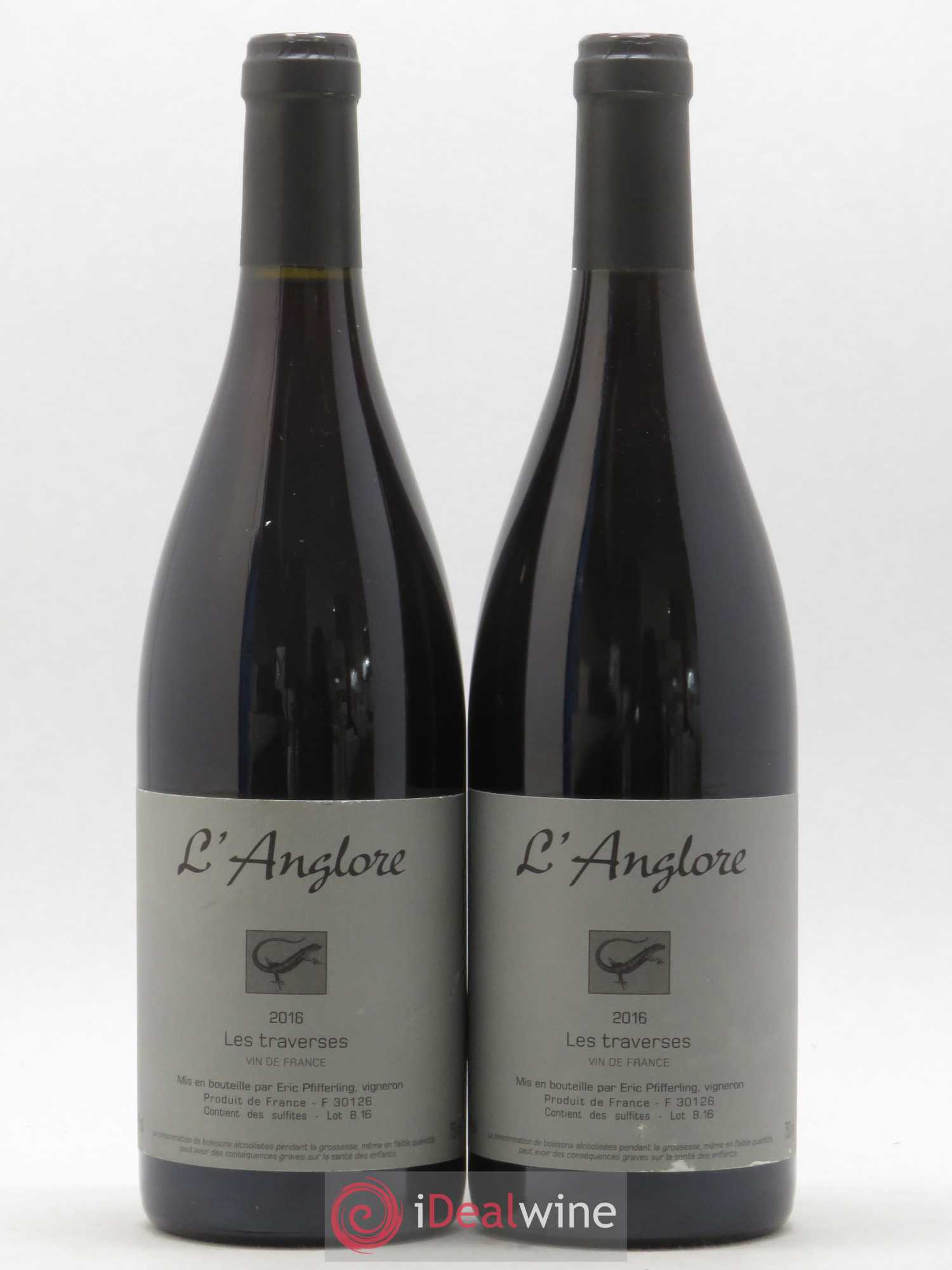 Vin de France Les Traverses L'Anglore (sans prix de réserve) 2016 - Lot de 2 bouteilles - 0