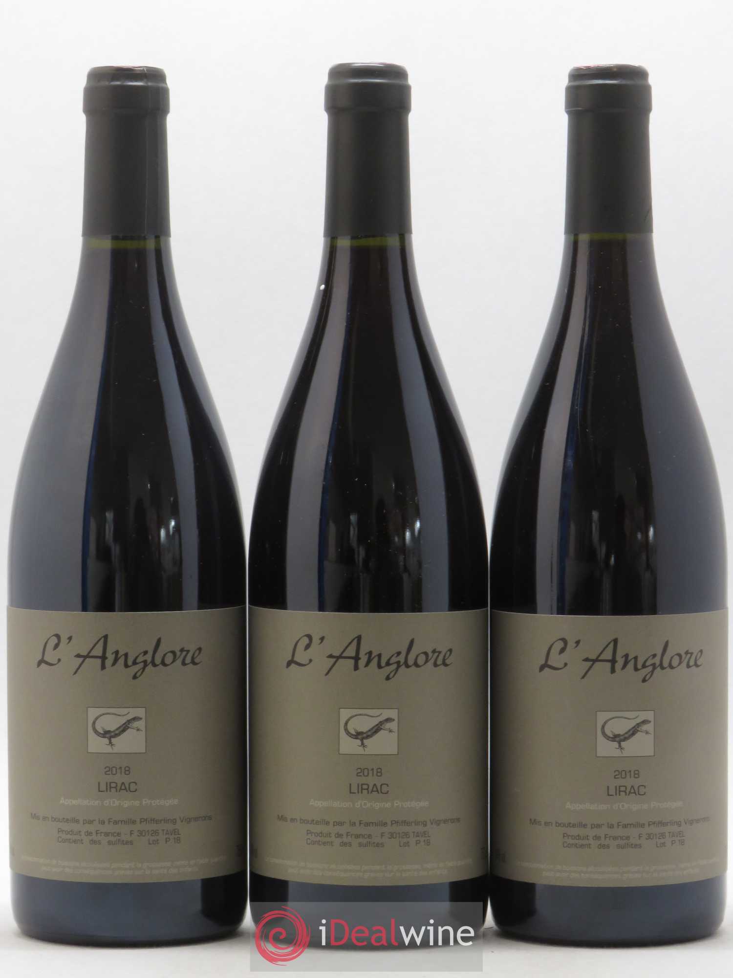 Lirac L'Anglore (sans prix de réserve) 2018 - Lot de 3 bouteilles - 0