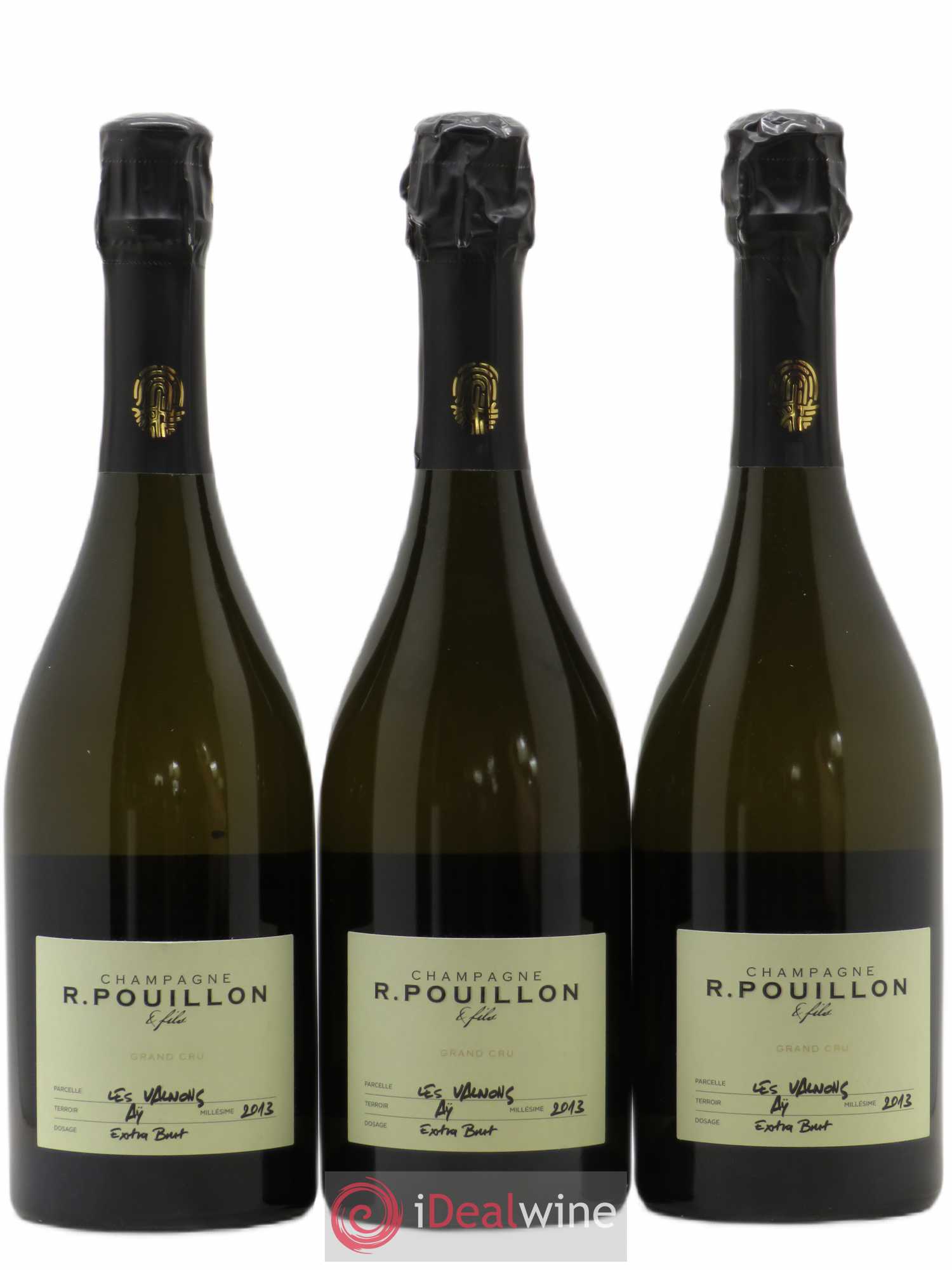 Les Valnons Grand Cru Extra-Brut R. Pouillon & fils (no reserve) 2013 - Lot of 3 bottles - 0