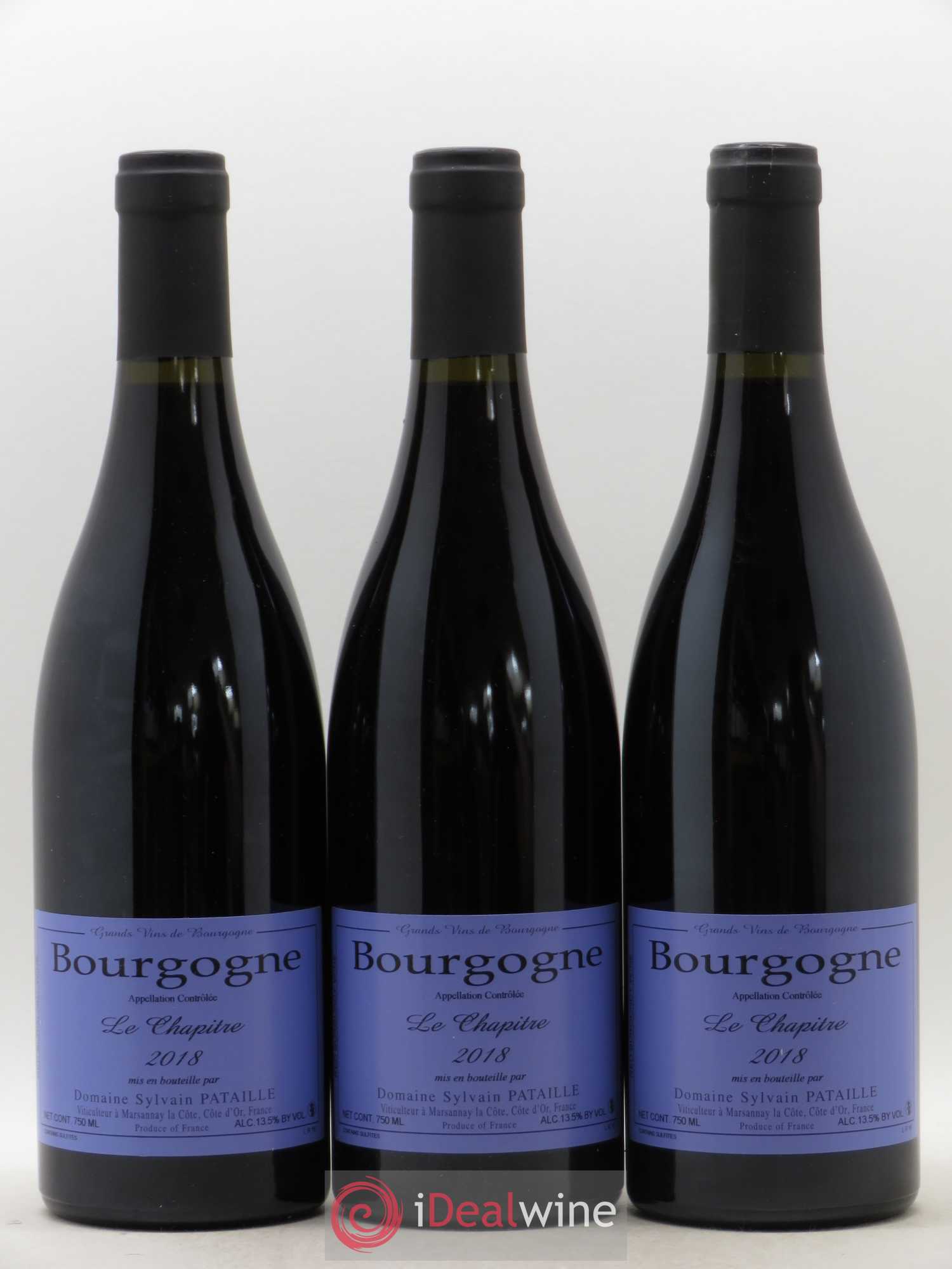 Bourgogne Le Chapitre Sylvain Pataille (Domaine) (sans prix de réserve) (sans prix de réserve) 2018 - Lot de 3 bouteilles - 0