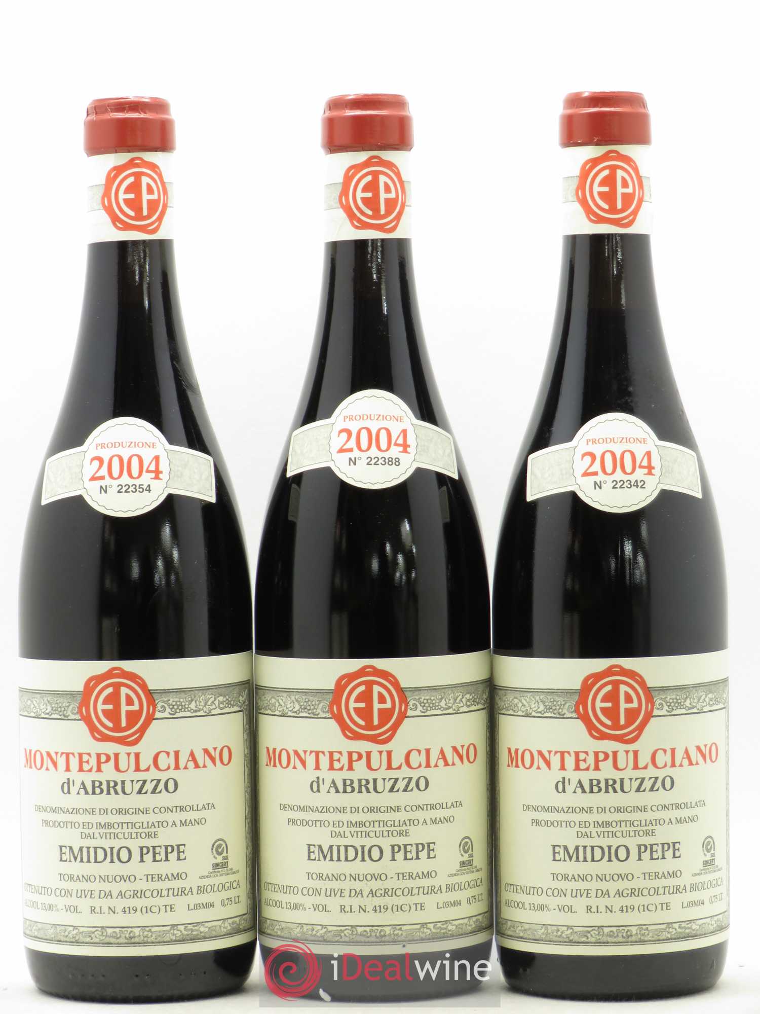 Montepulciano d'Abruzzo DOC Riserva Vecchie Viti Emidio Pepe (sans prix de réserve) 2004 - Lot de 3 bouteilles - 0