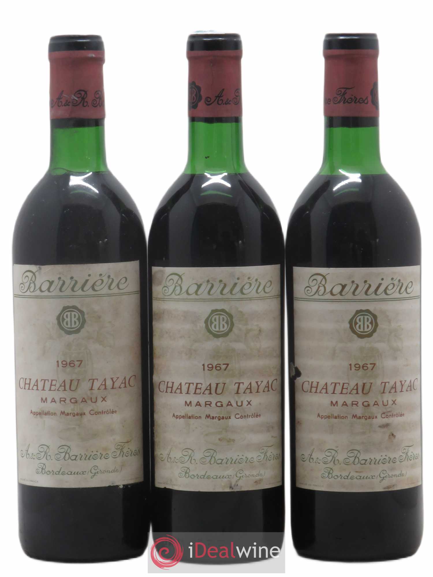 Château Tayac Cru Bourgeois (sans prix de réserve) 1967 - Lot de 3 bouteilles - 0