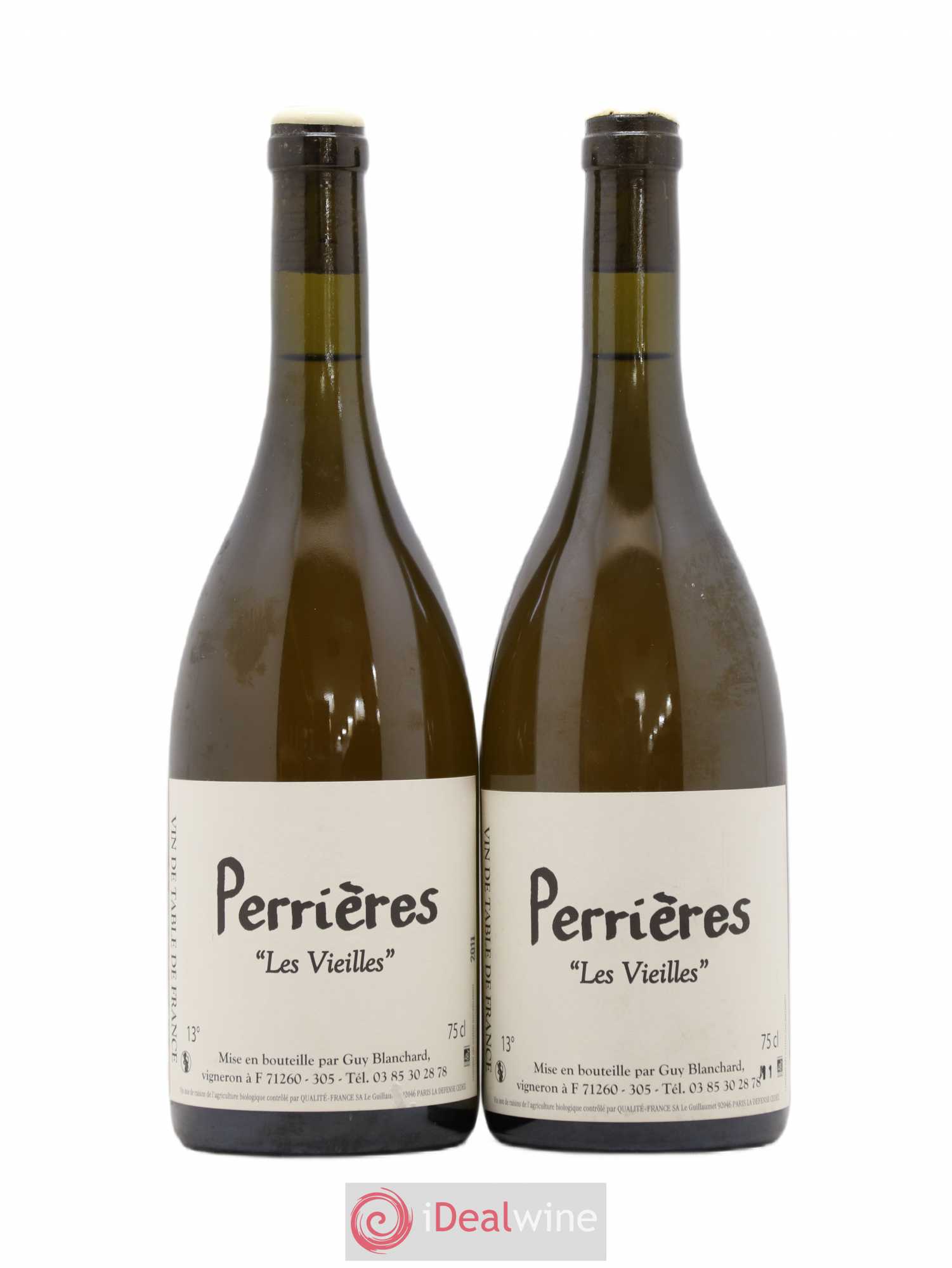 Vin de France Perrieres Les Vieilles Guy Blanchard (sans prix de réserve) 2011 - Posten von 2 Flaschen - 0