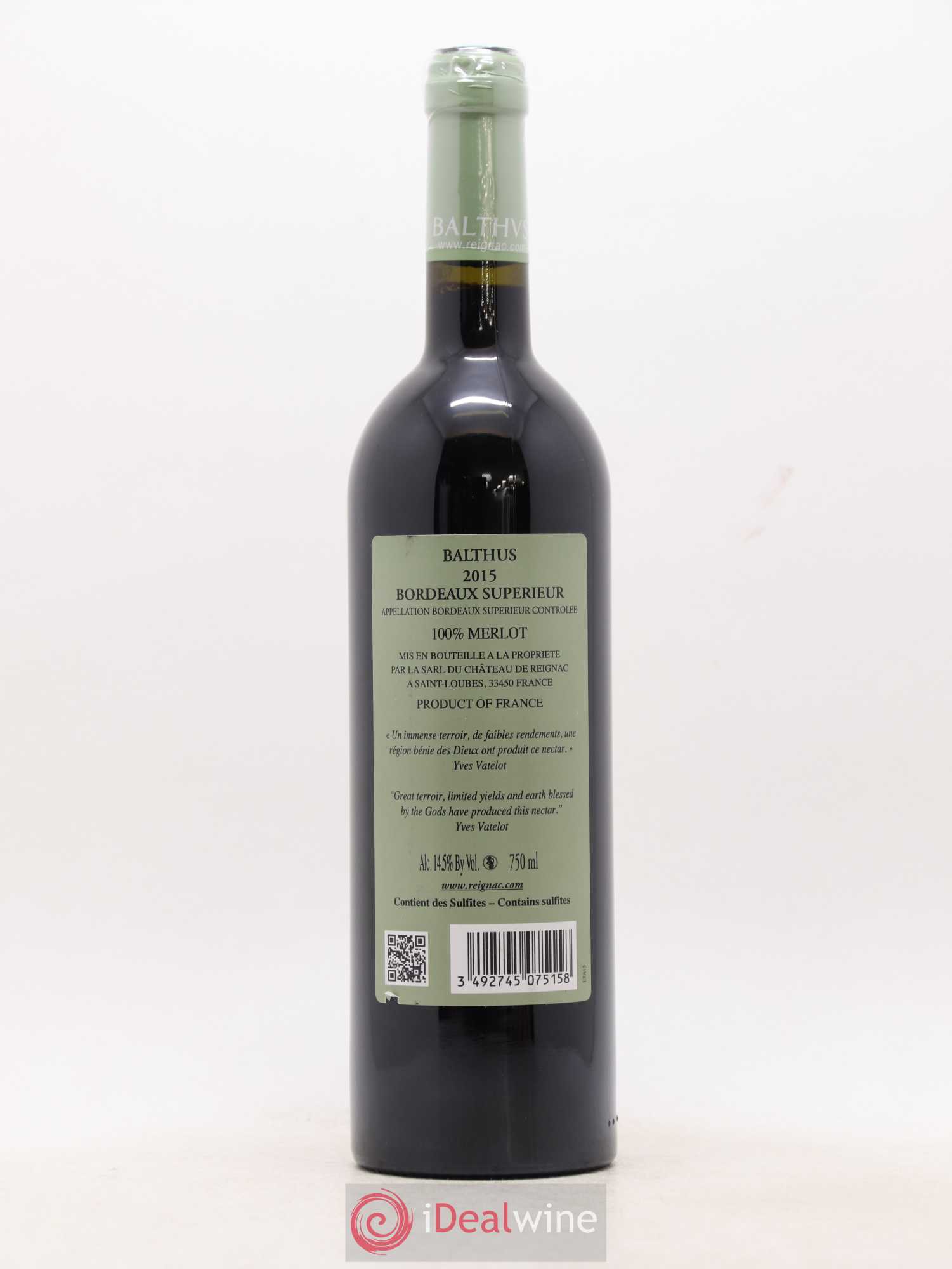 Reignac Cuvée Balthus (sans prix de réserve) 2015 - Lot de 1 bouteille - 1