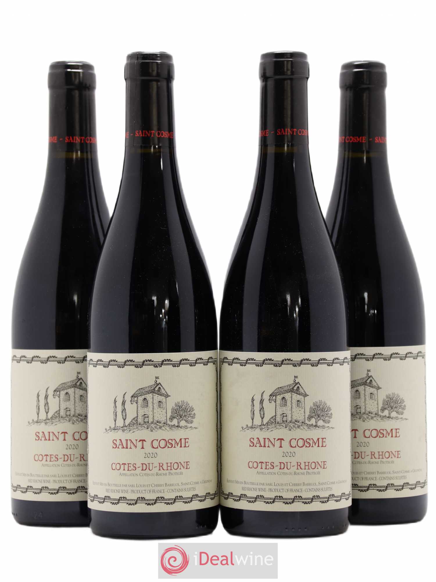 Côtes-du-Rhône Saint Cosme (sans prix de réserve) (sans prix de réserve) 2020 - Lot de 4 bouteilles - 0
